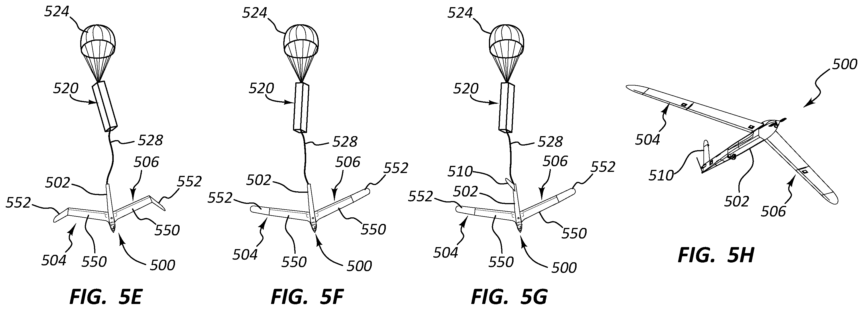 Patent US12139257 Figure 8 – Air-launched unmanned aerial vehicle