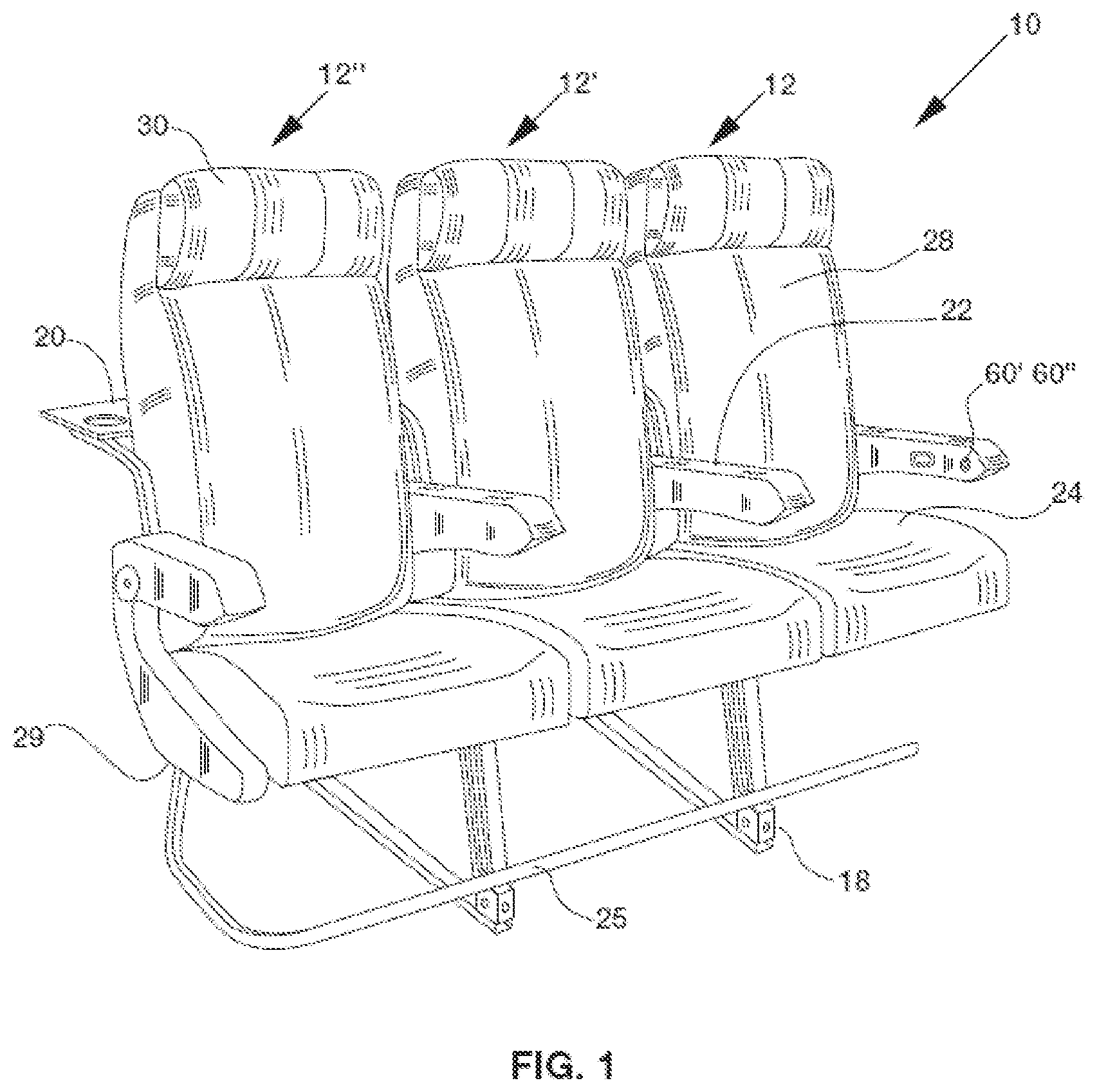 Patent US12139258 Figure 1 – Seat system having a solenoid-actuated recline lever