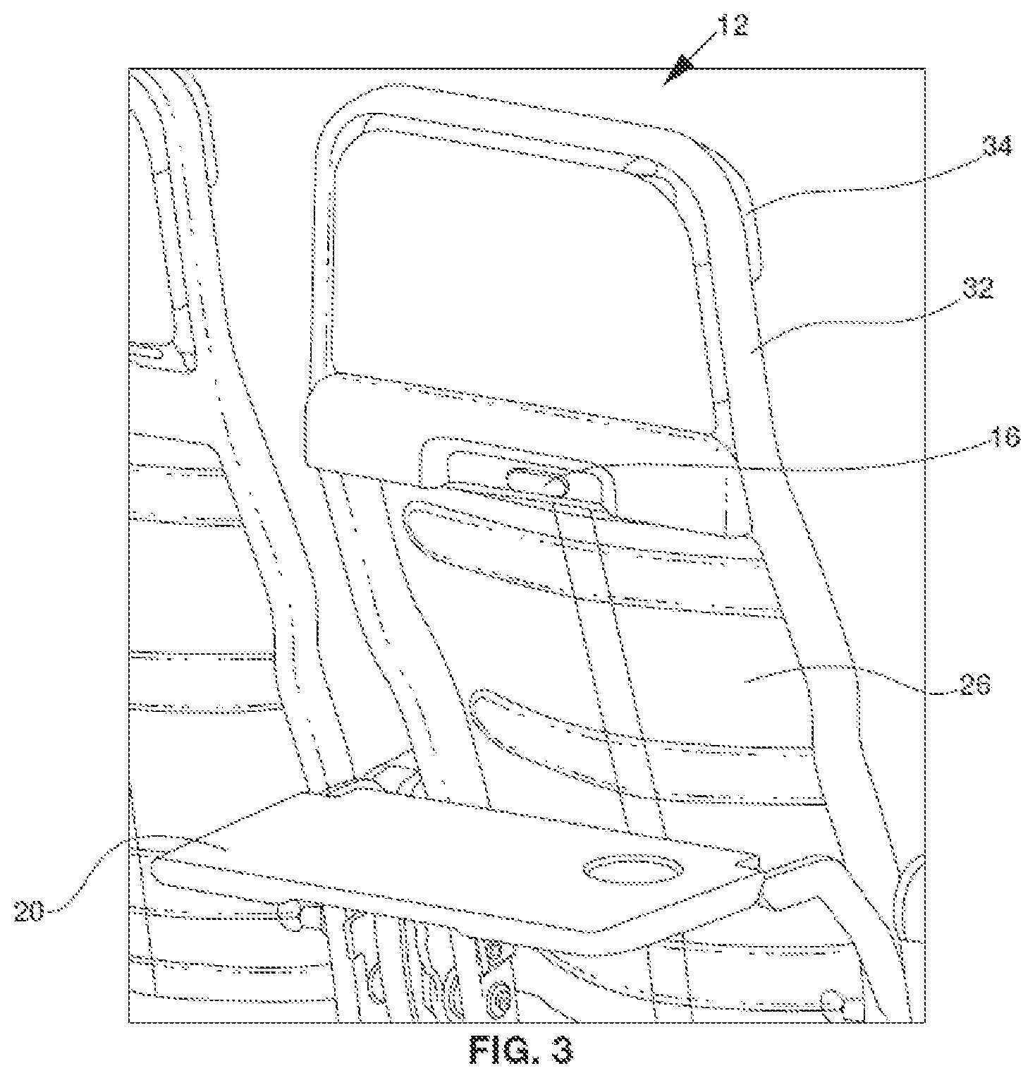 Patent US12139258 Figure 3 – Seat system having a solenoid-actuated recline lever