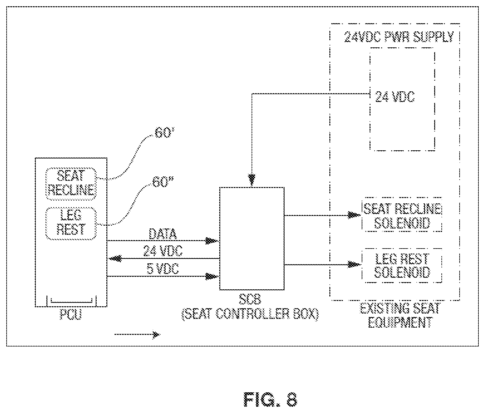 Patent US12139258 Figure 8 – Seat system having a solenoid-actuated recline lever