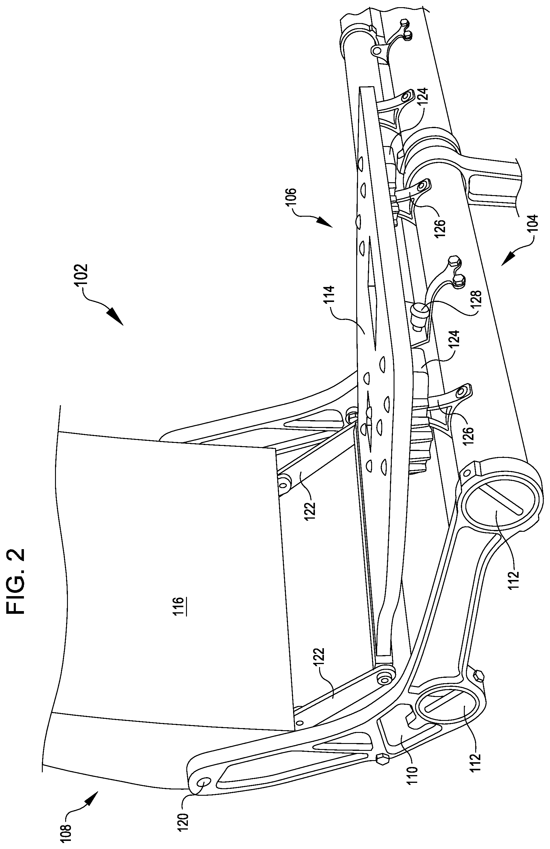 Patent US12139259 Figure 2 – Flat sandwich panel articulating bottom pan