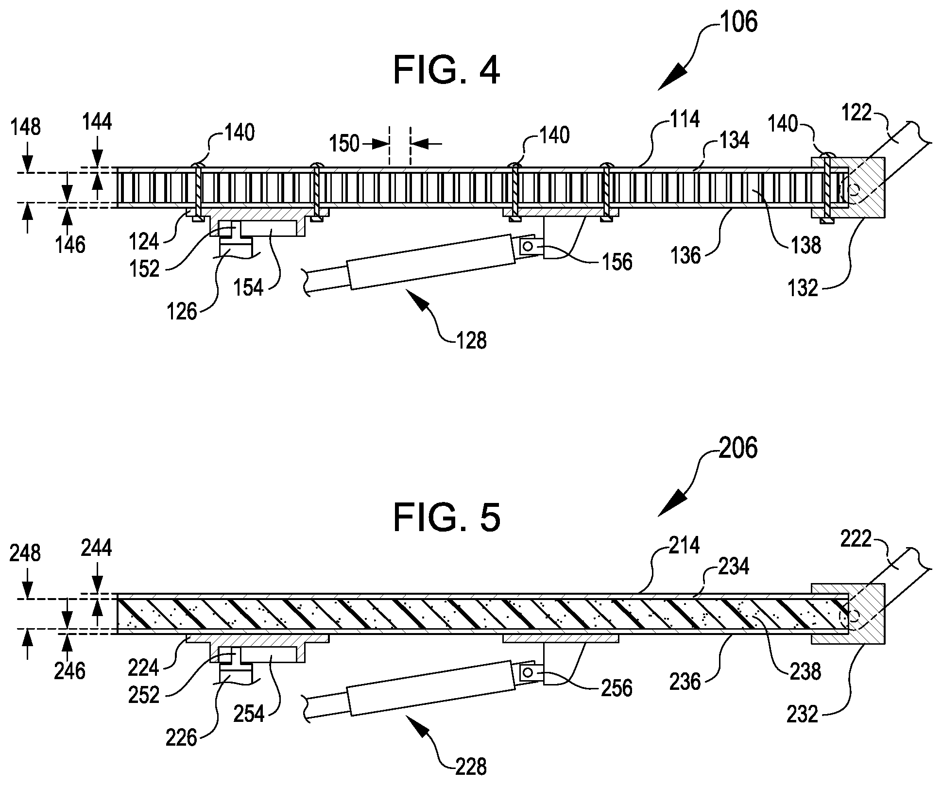 Patent US12139259 Figure 4 – Flat sandwich panel articulating bottom pan