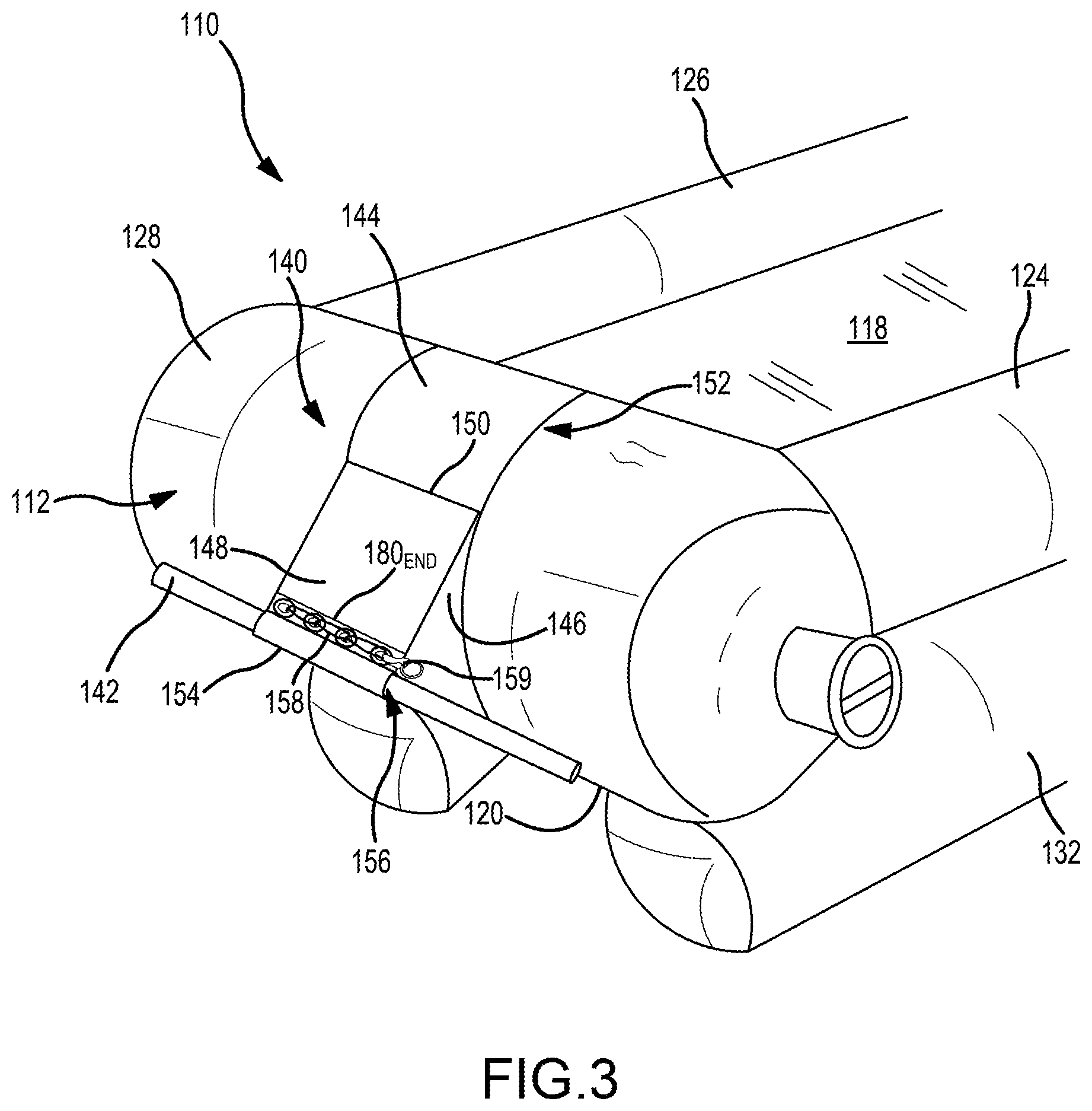 Patent US12139263 Figure 3 – Inflatable girt for evacuation slide