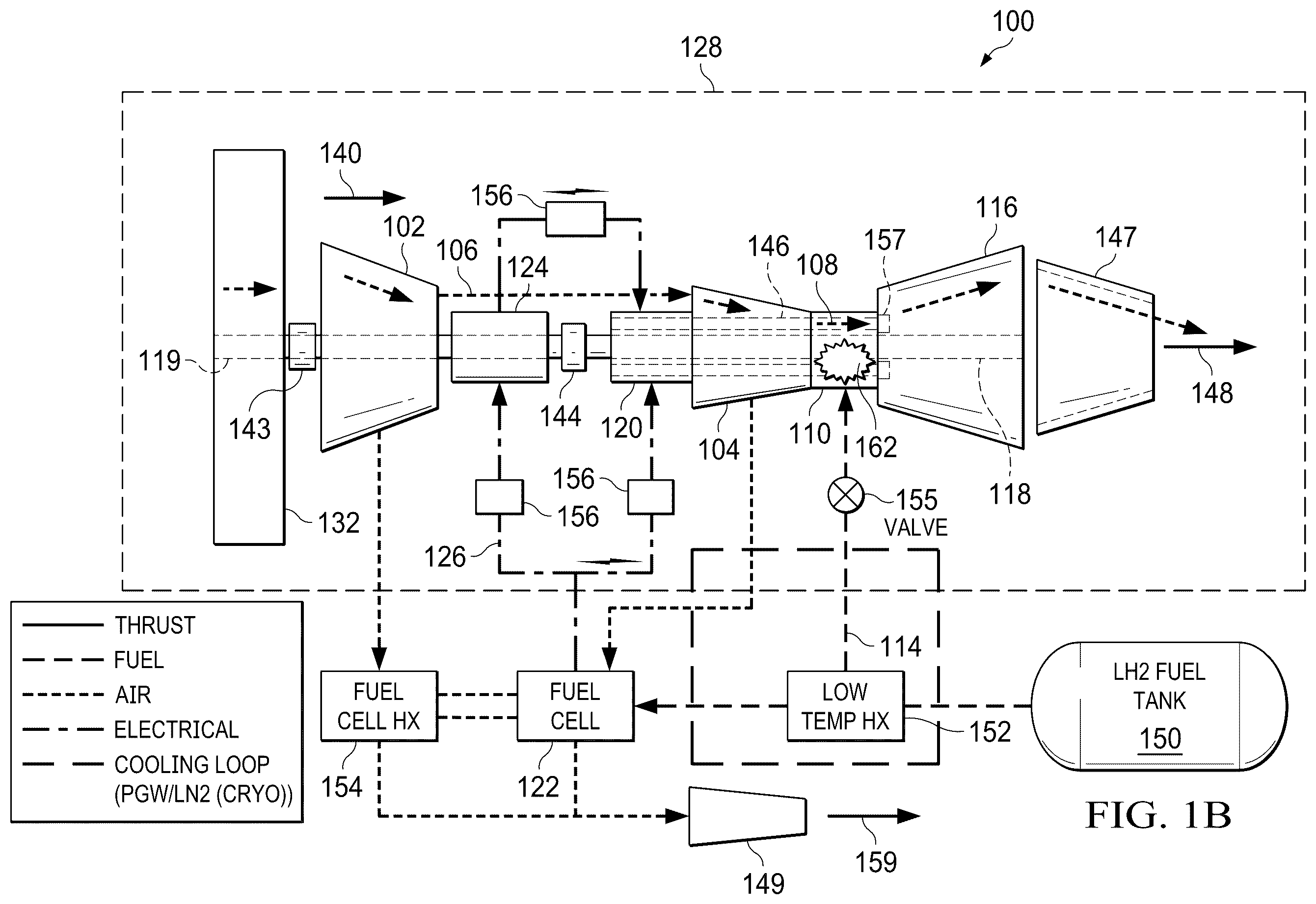 Patent US12139264 Figure 2 – Hybrid electric hydrogen fuel cell engine