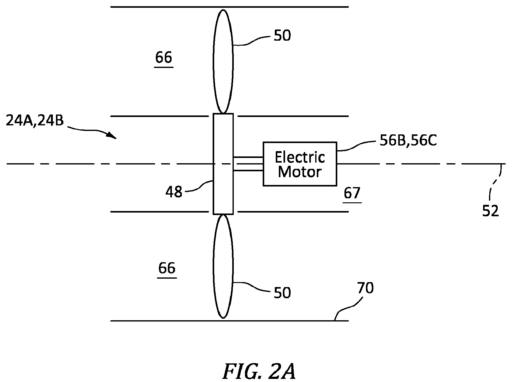 Patent US12139265 Figure 3 – Aircraft propulsion system with intermittent combustion engine and electric transmission system and method for operating the same