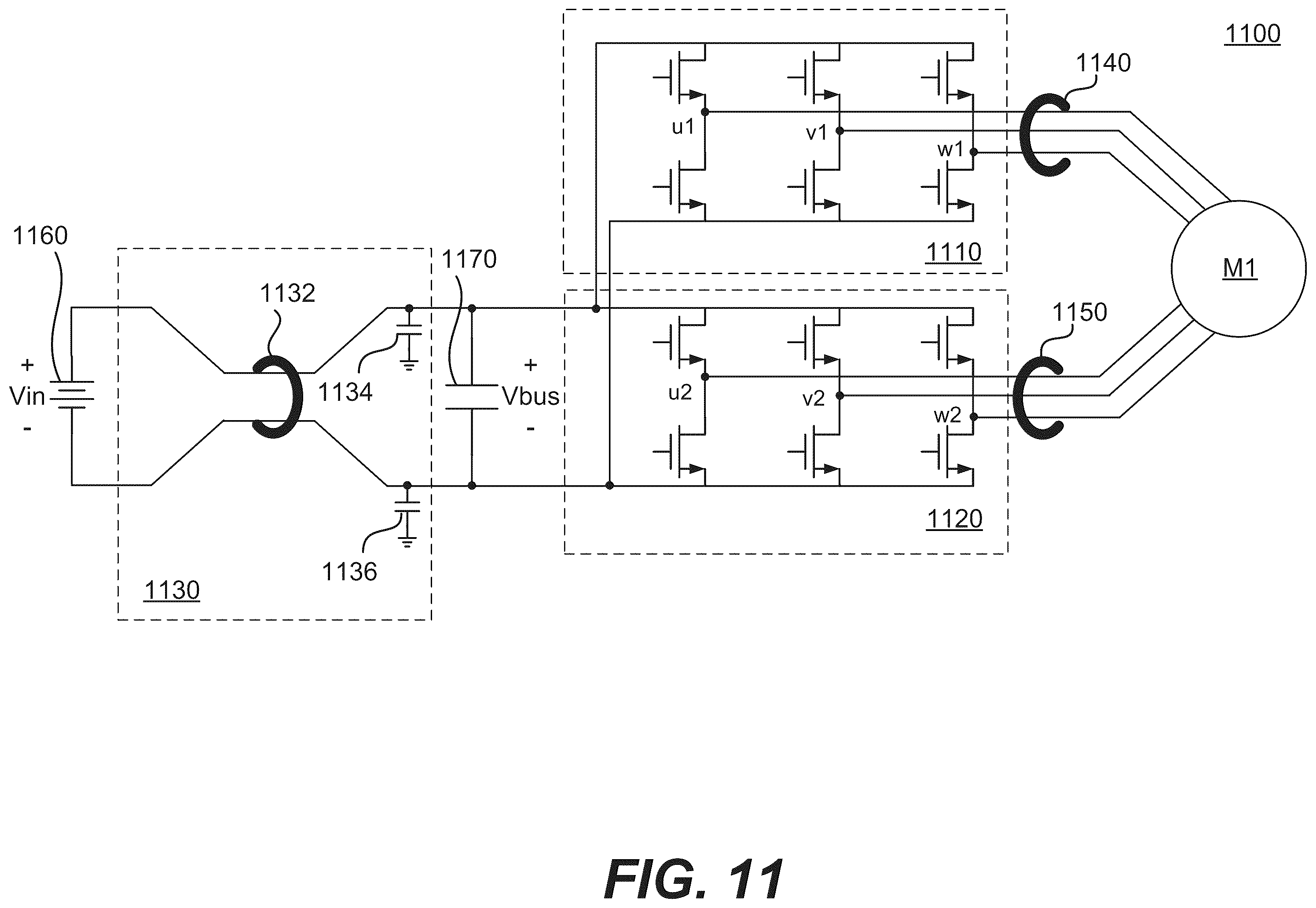 Patent US12139266 Figure 11 – Inverter circuits and electrical propulsion systems for eVTOL aircraft