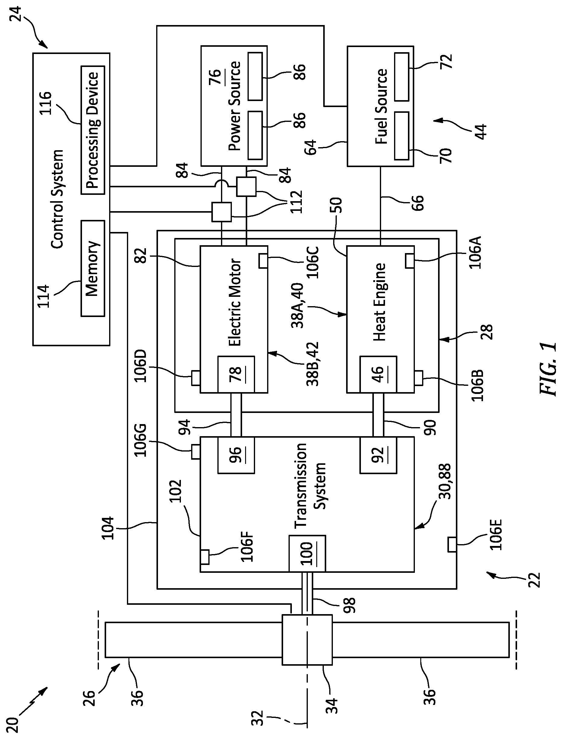 Patent US12139268 Figure 1 – Adjusting aircraft powerplant power split to control powerplant vibrations