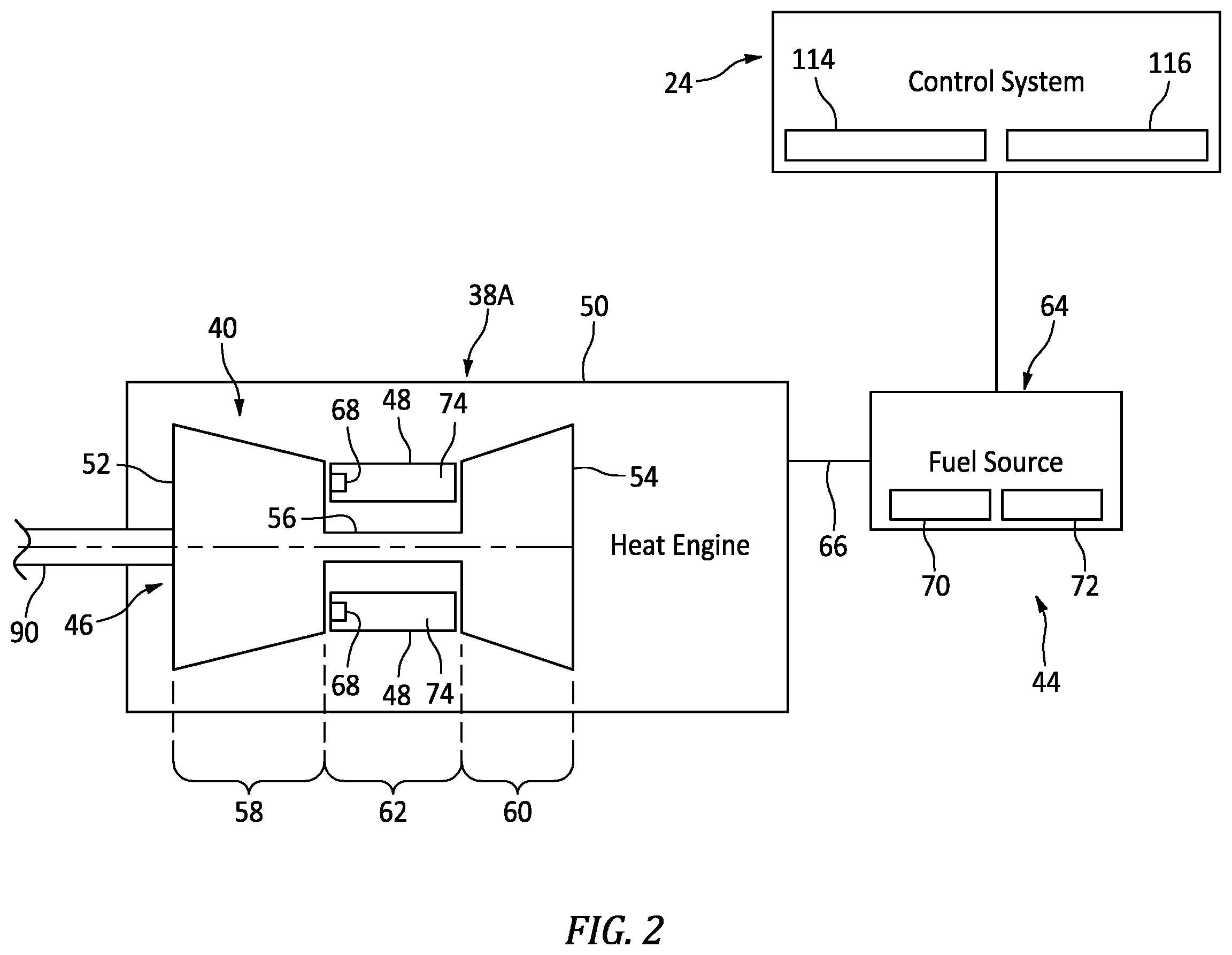 Patent US12139268 Figure 2 – Adjusting aircraft powerplant power split to control powerplant vibrations