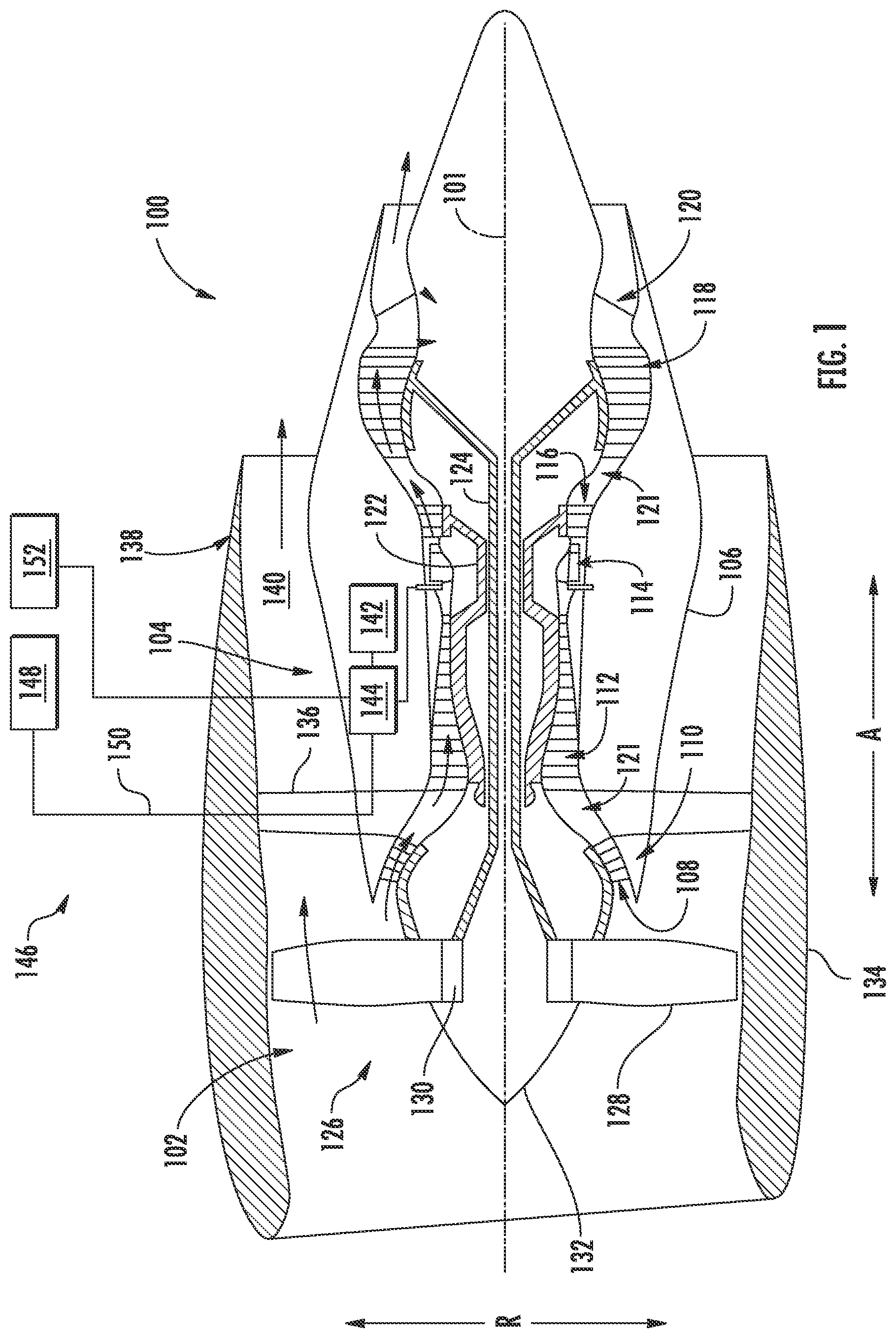 Patent US12139270 Figure 1 – Aircraft thermal transport system and method