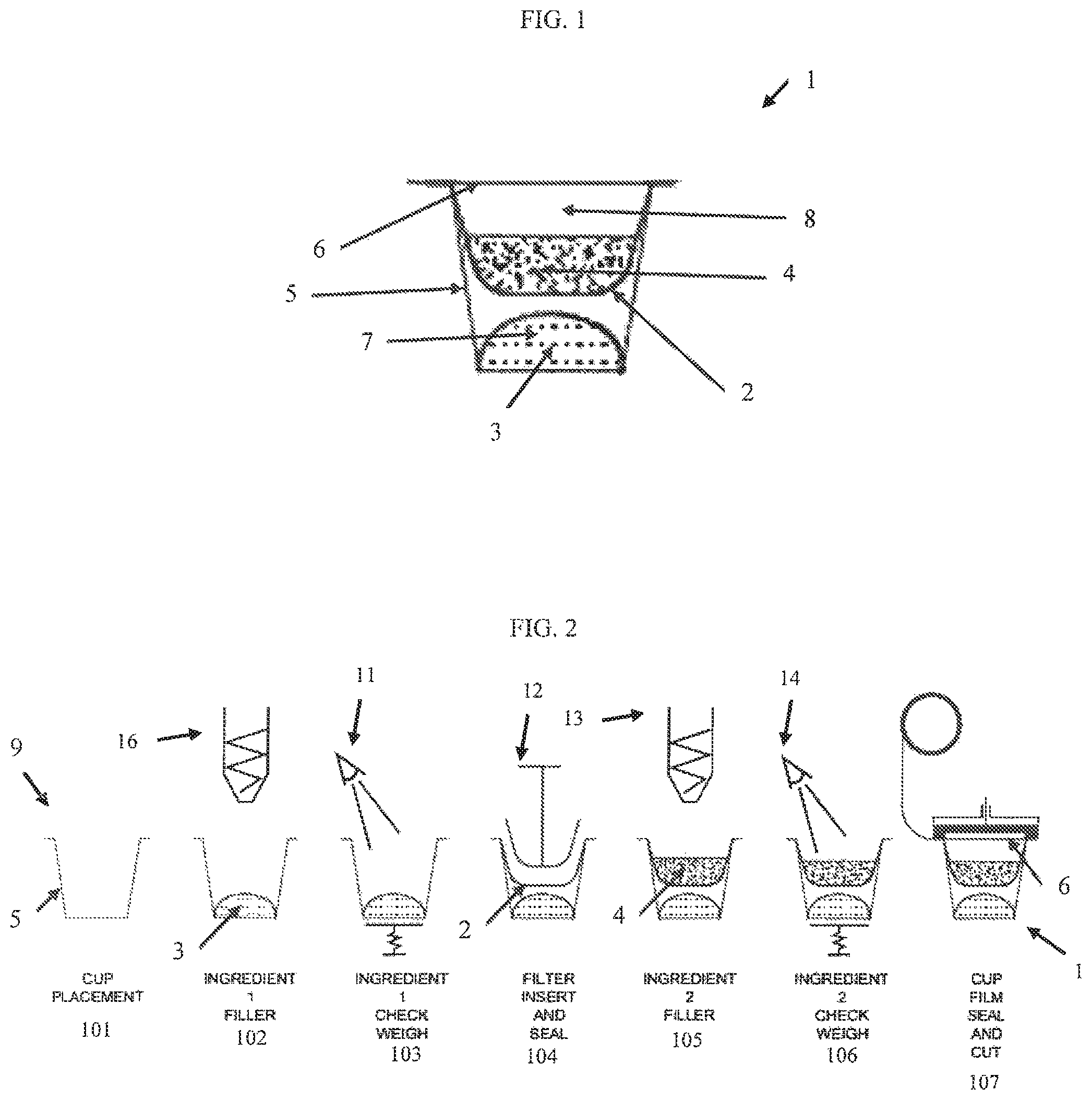 Patent US12139281 Figure 1 – Methods of manufacture for multi-ingredient beverage filter cartridges