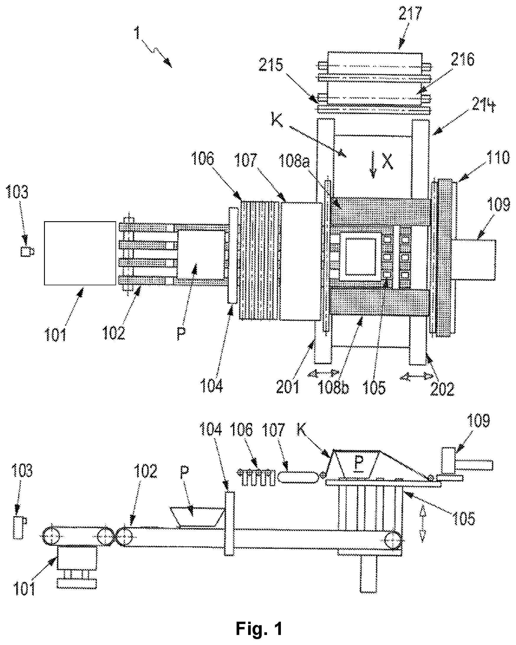Patent US12139283 Figure 1 – Packaging machine for packaging using stretch wrap