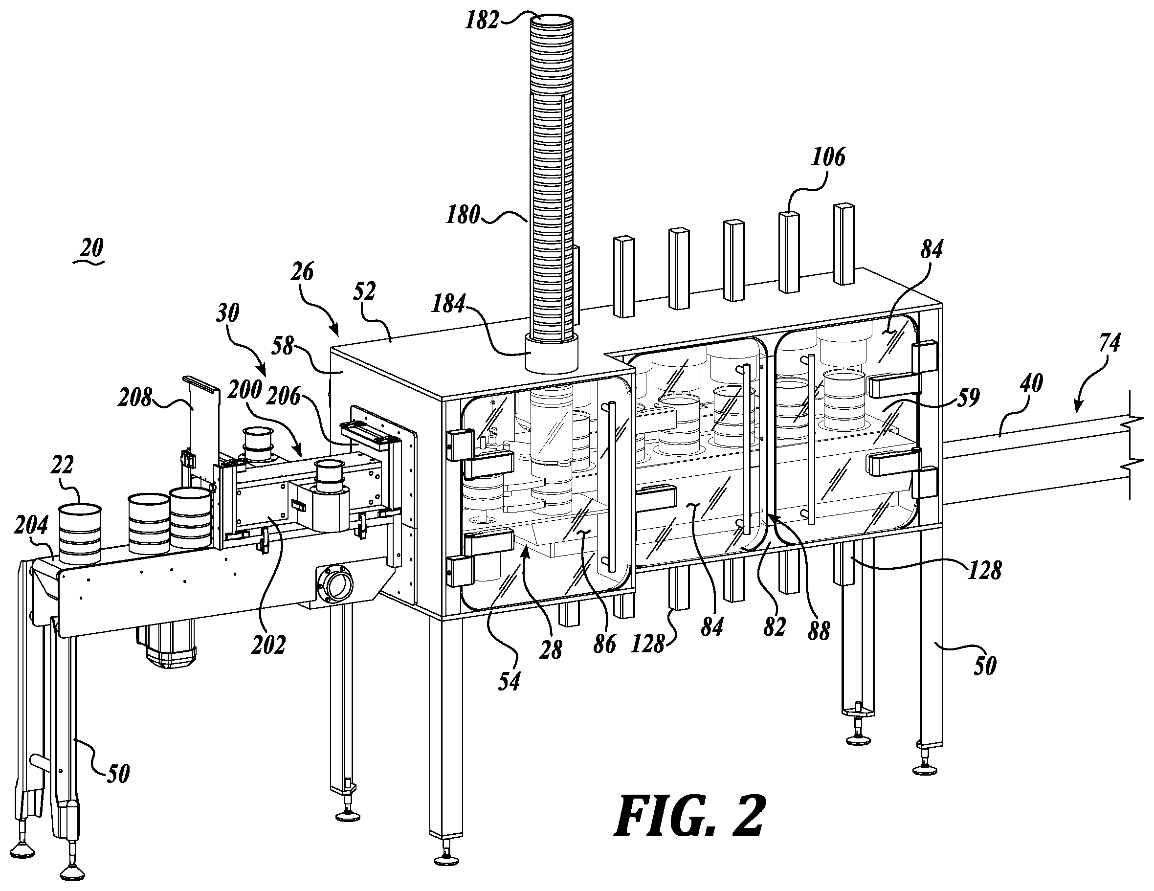 Patent US12139285 Figure 2 – Vacuum extraction and sealing of containers