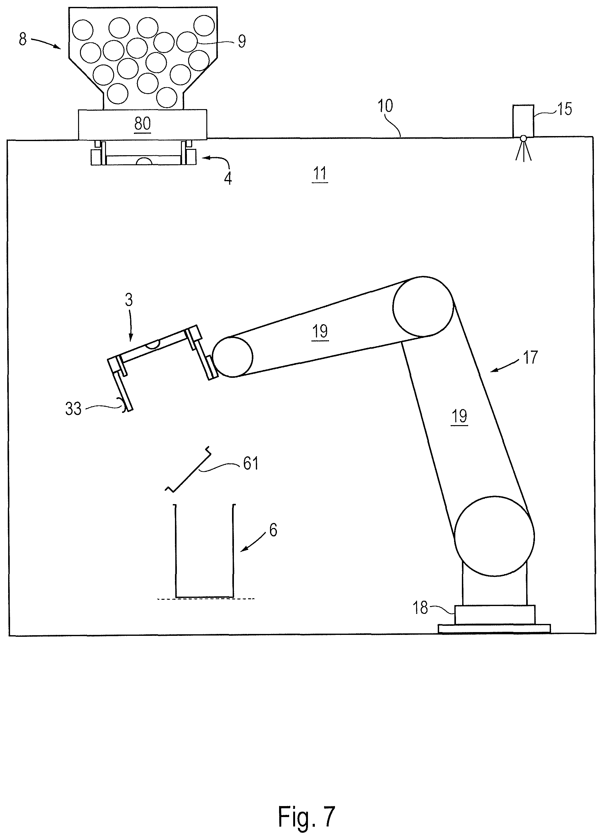 Patent US12139287 Figure 11 – System comprising containment equipment for the aseptic transfer of a powder