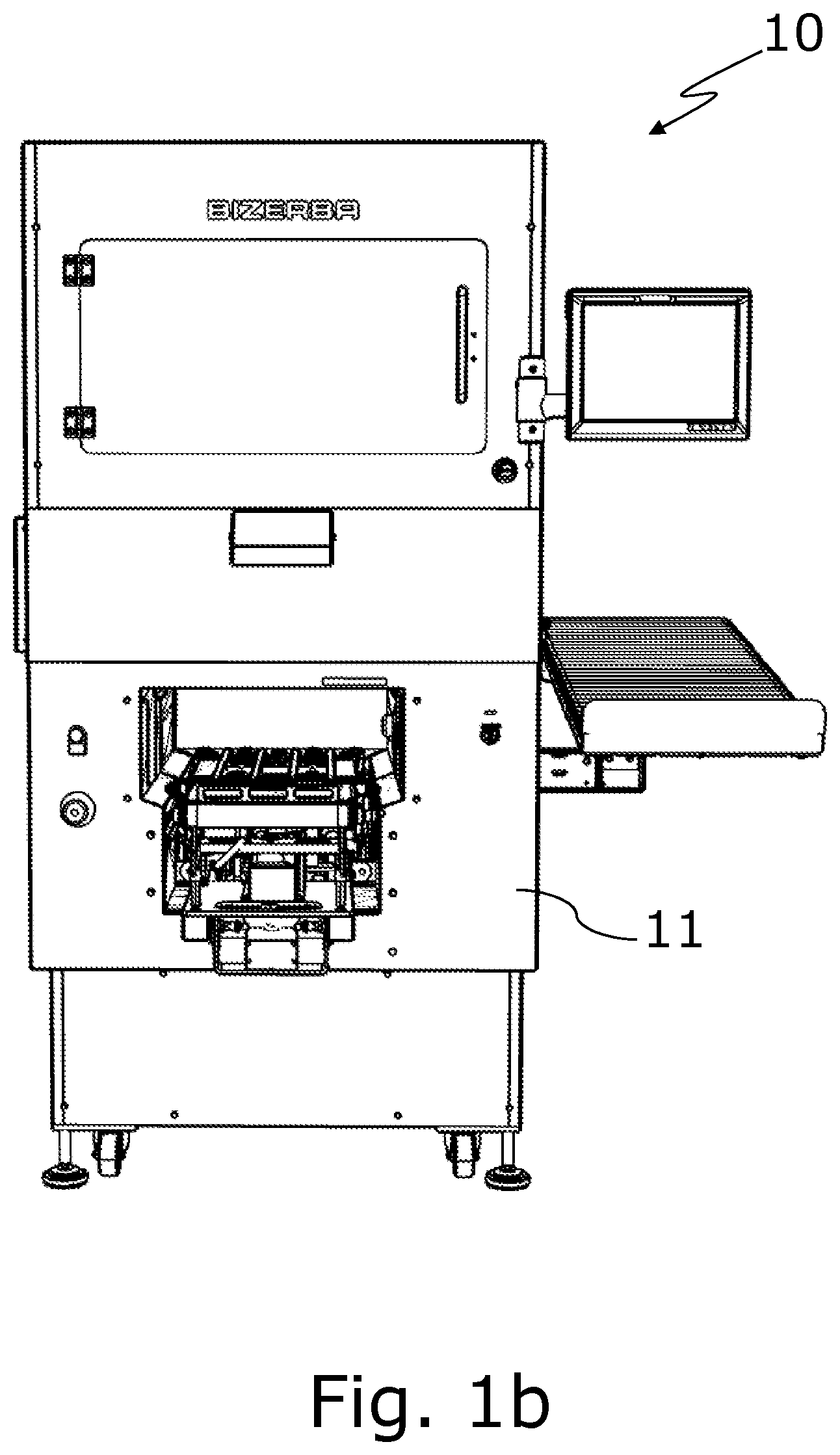 Patent US12139288 Figure 2 – Packaging machine comprising an integrated cleaning aid