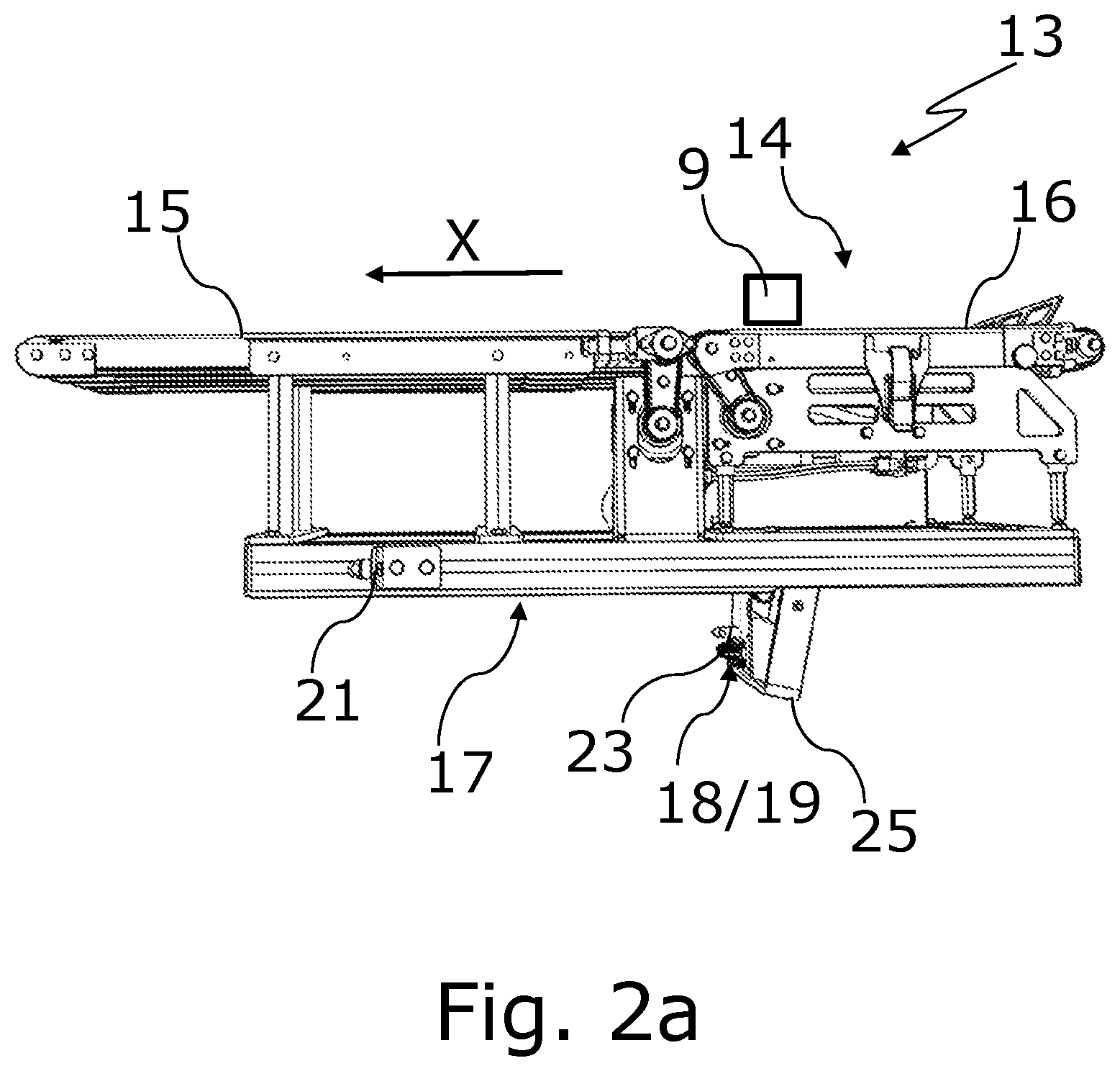 Patent US12139288 Figure 3 – Packaging machine comprising an integrated cleaning aid
