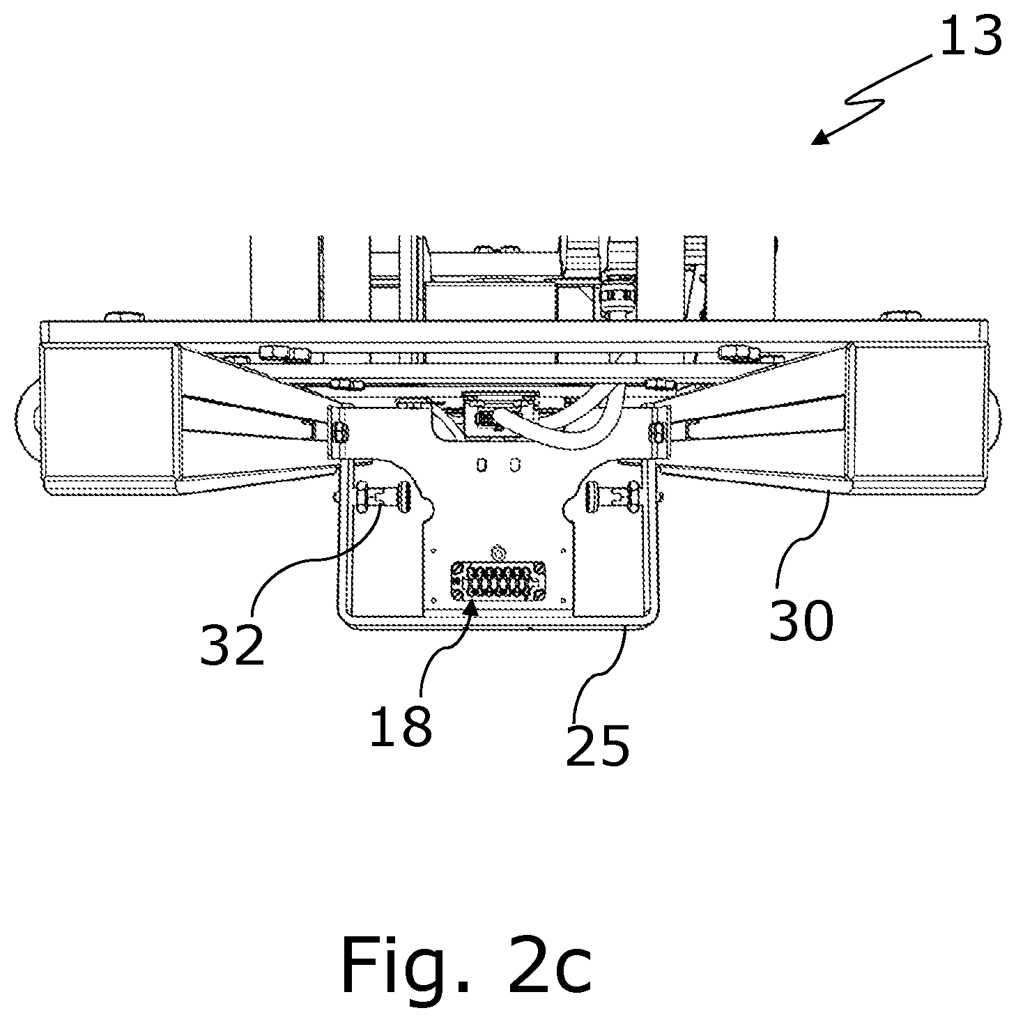 Patent US12139288 Figure 5 – Packaging machine comprising an integrated cleaning aid