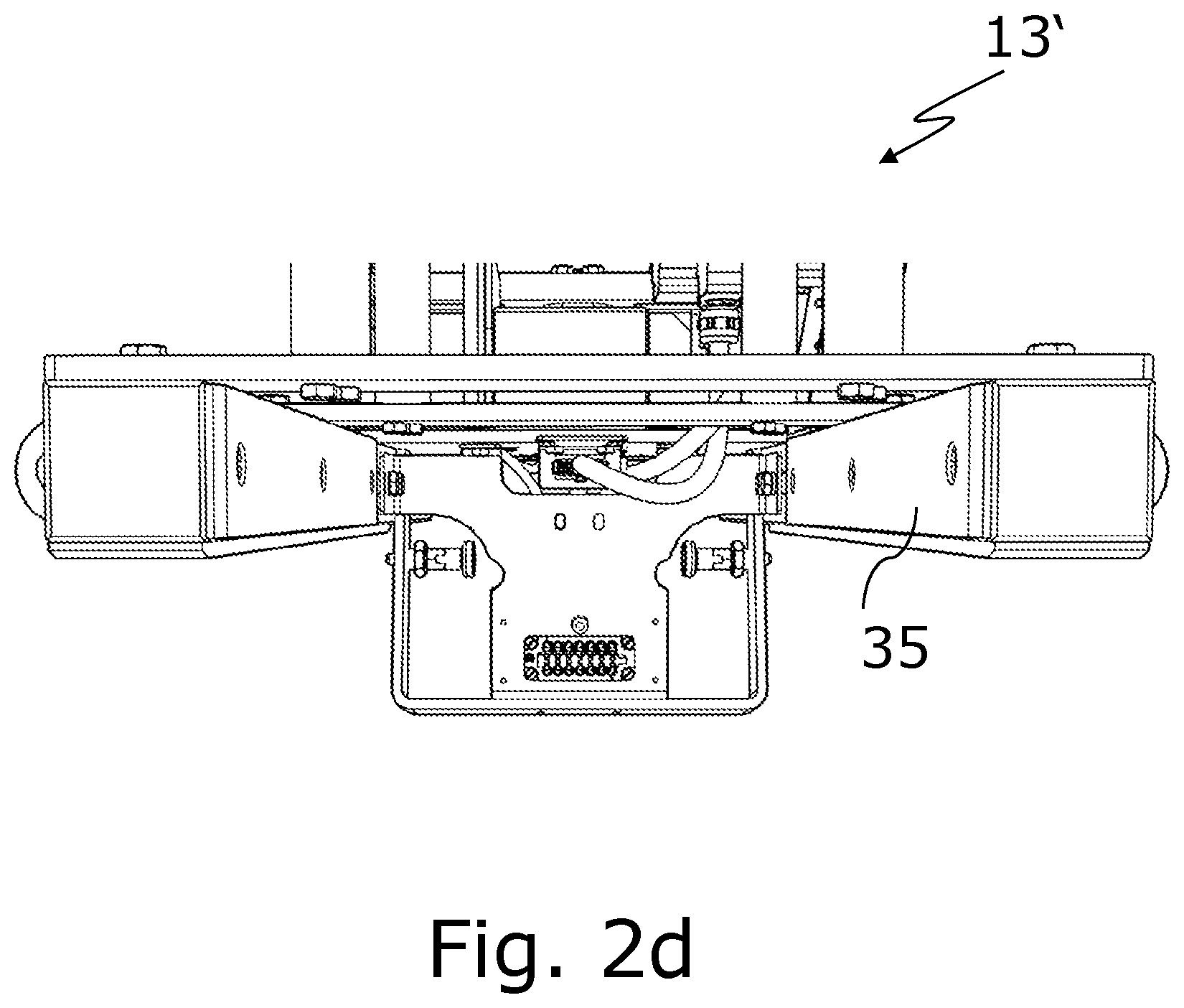 Patent US12139288 Figure 6 – Packaging machine comprising an integrated cleaning aid