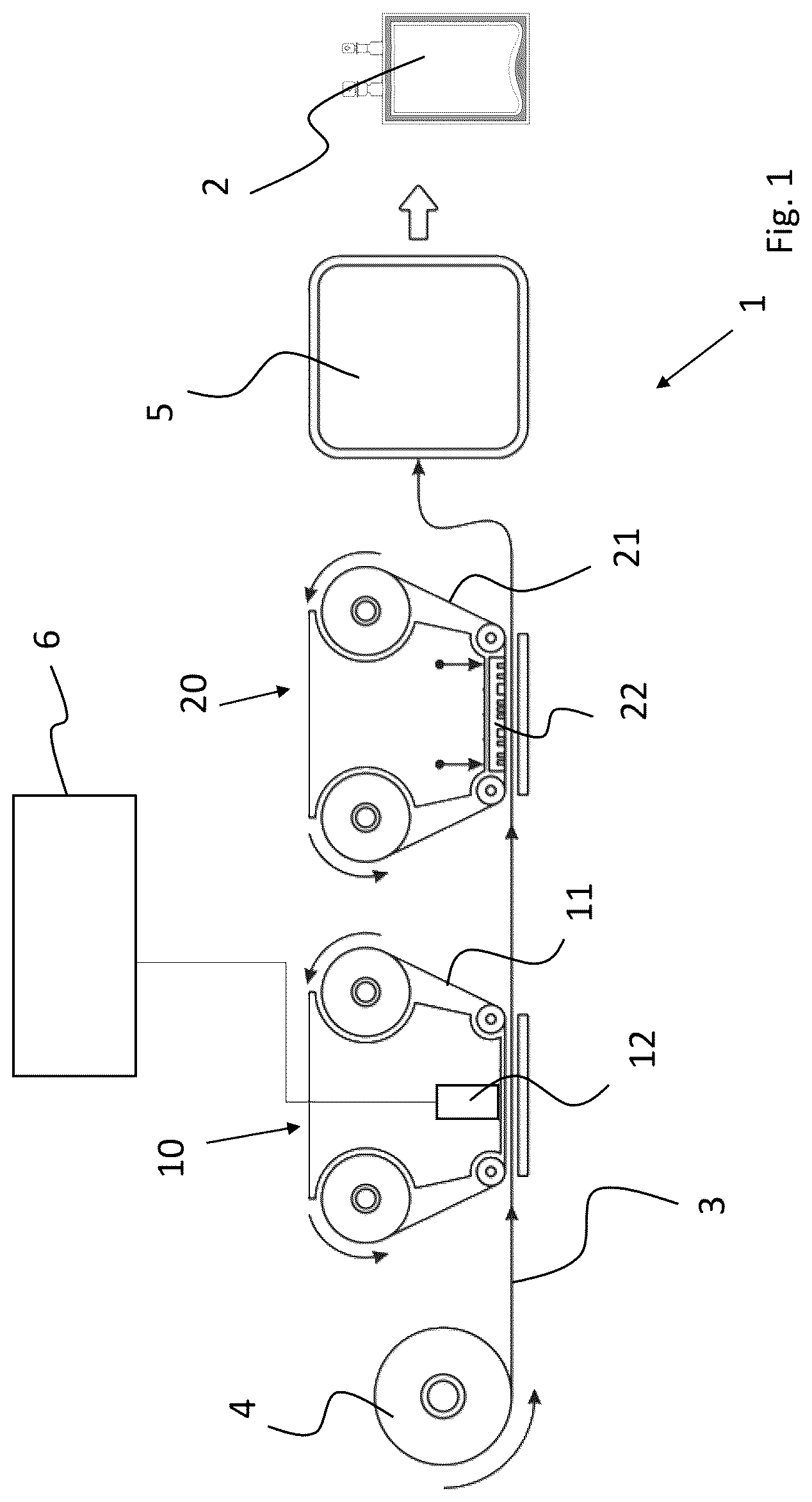 Patent US12139289 — System and method for producing medical packaging — Figure 1