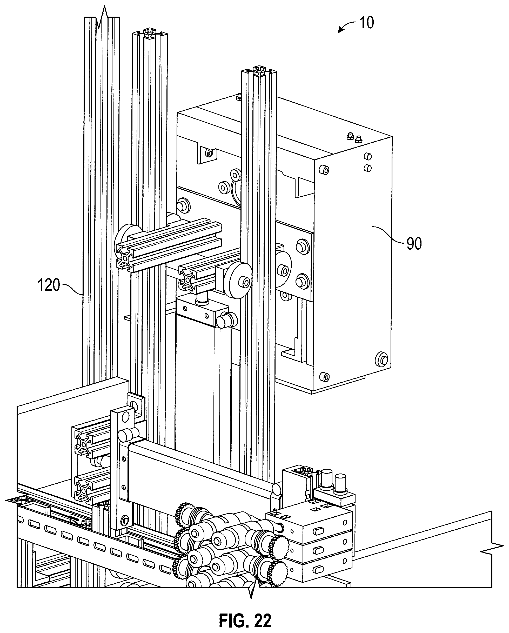 Patent US12139293 Figure 20 – Apparatus and method for applying labels to a customer container from a waste collection, disposal and/or recycling vehicle