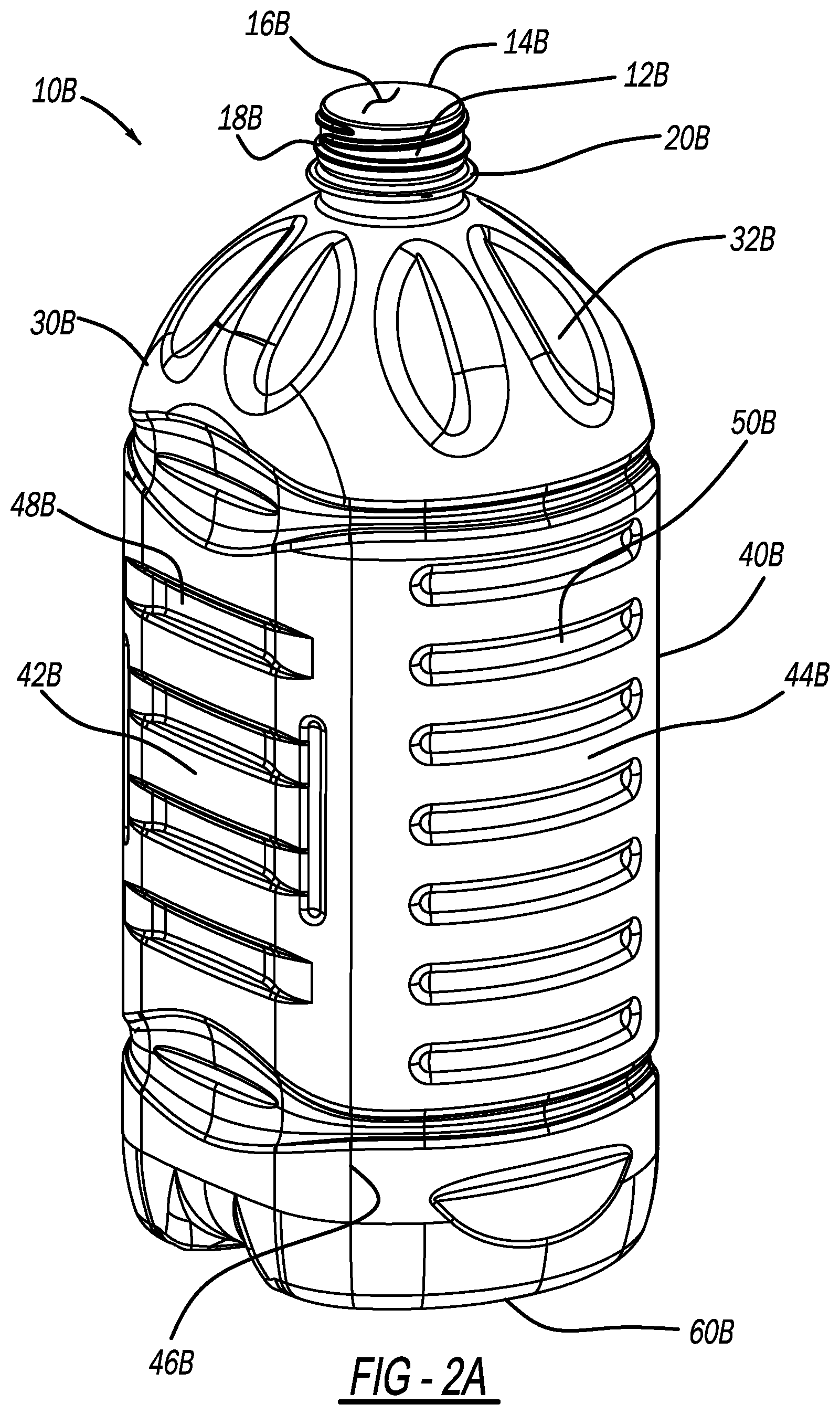 Patent US12139296 Figure 5 – Multi-serve container with oval cross-section