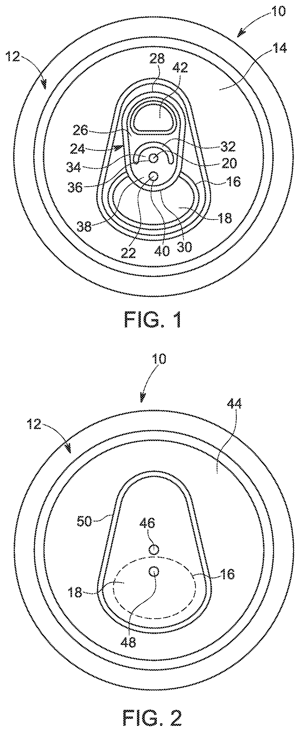 Patent US12139299 — Resealable beverage can lid — Figure 1