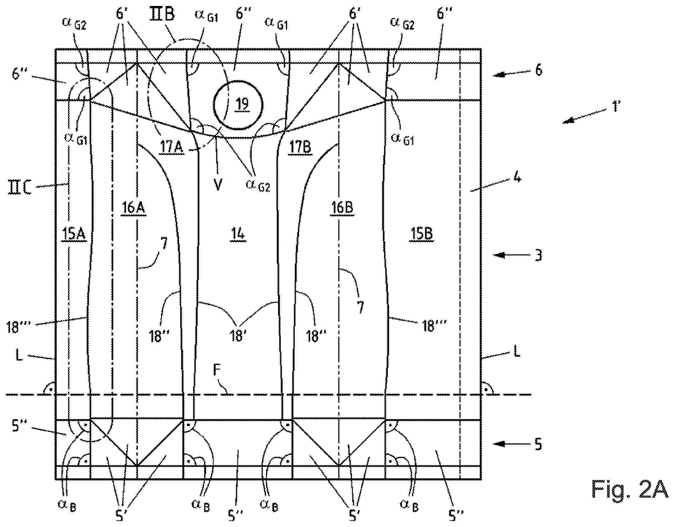 Patent US12139310 Figure 6 – Flat-shaped composite material, package sleeve and package with curved edges
