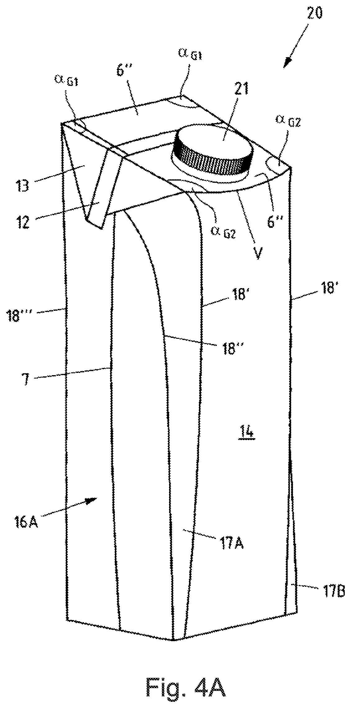 Patent US12139310 Figure 11 – Flat-shaped composite material, package sleeve and package with curved edges