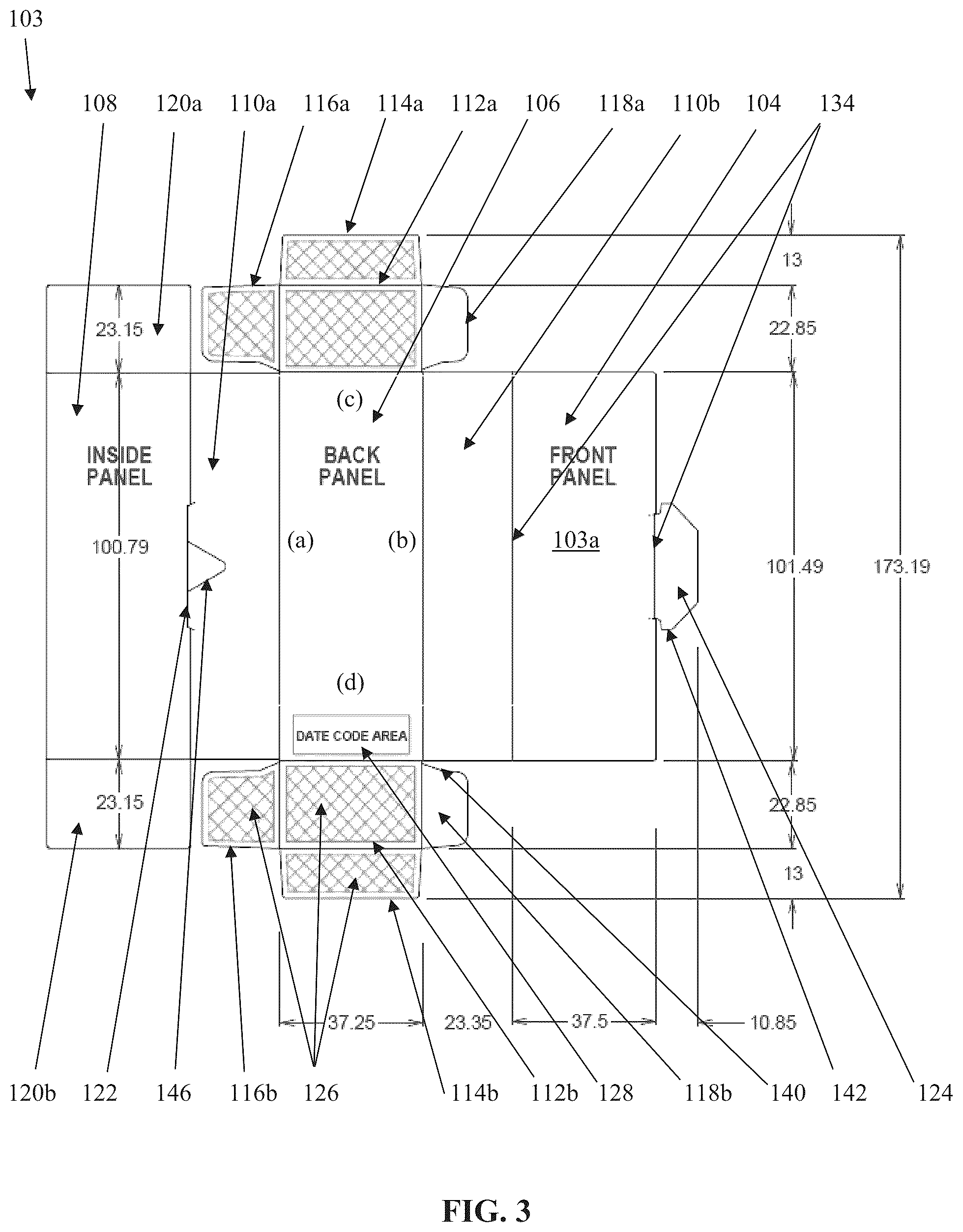 Patent US12139312 Figure 3 – Packaging for an aerosol delivery device and consumable components