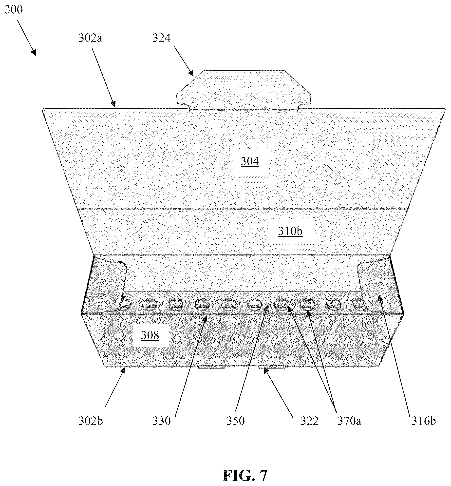 Patent US12139312 Figure 7 – Packaging for an aerosol delivery device and consumable components