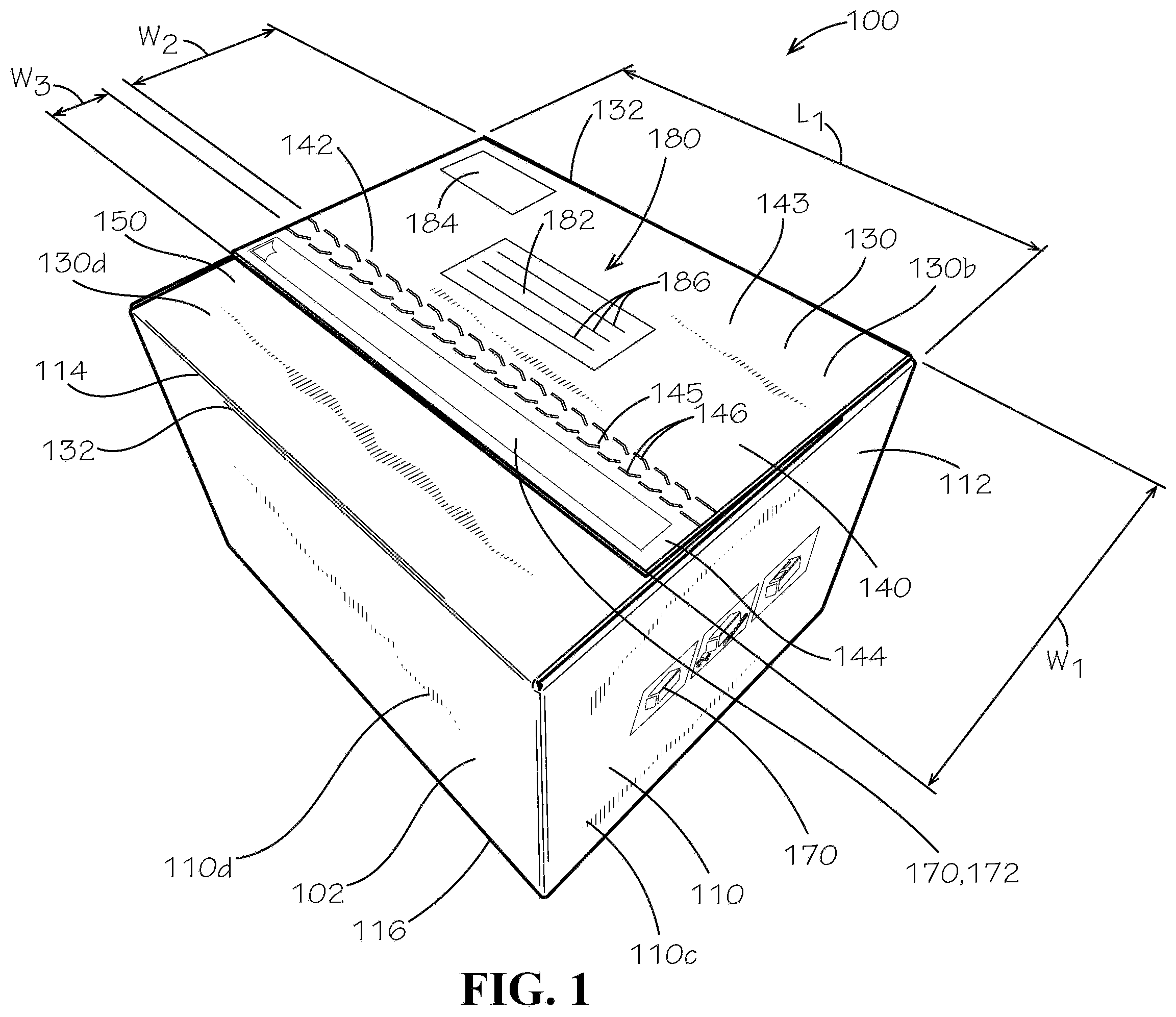 Patent US12139313 Figure 1 – Dual use box