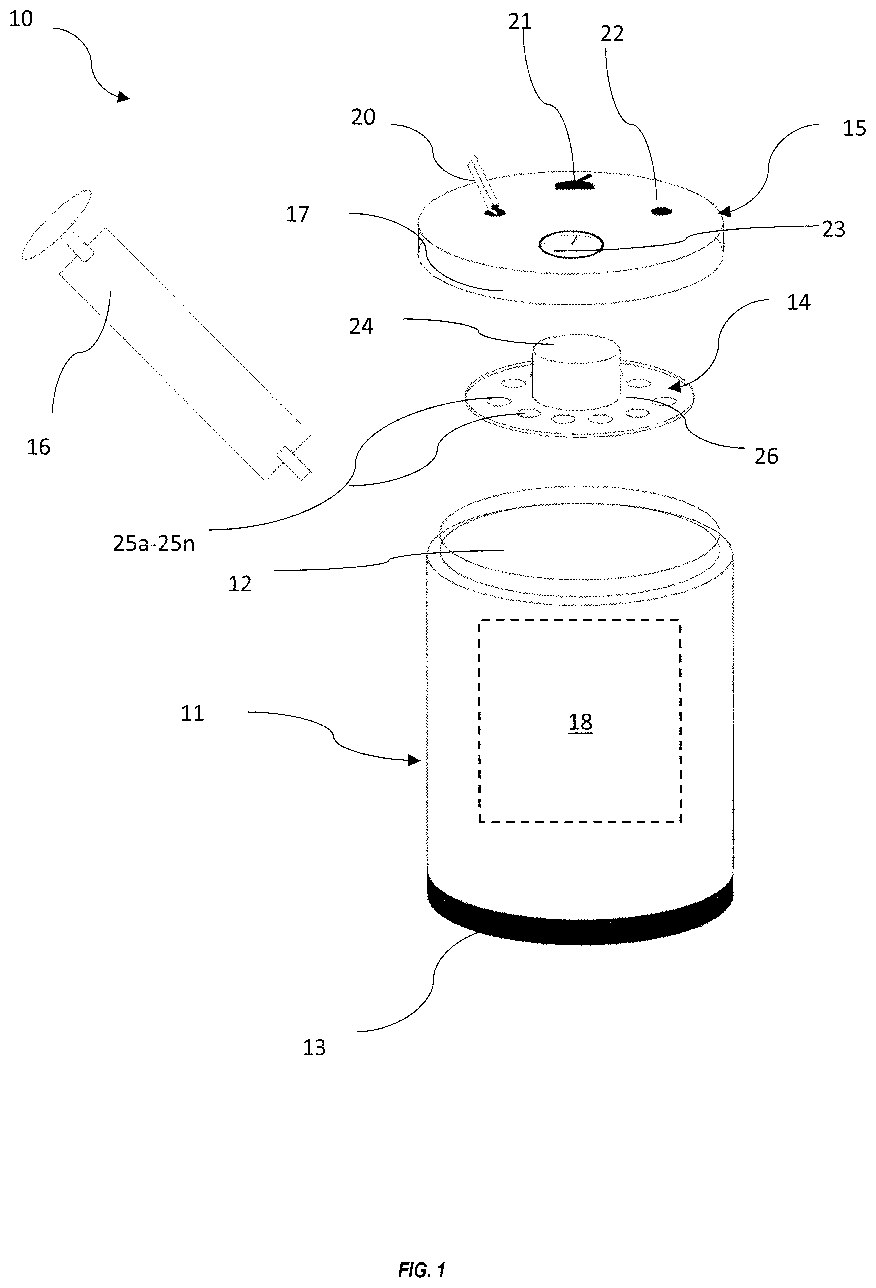 Patent US12139315 Figure 1 – Pickling device with pressured cavity and related methods