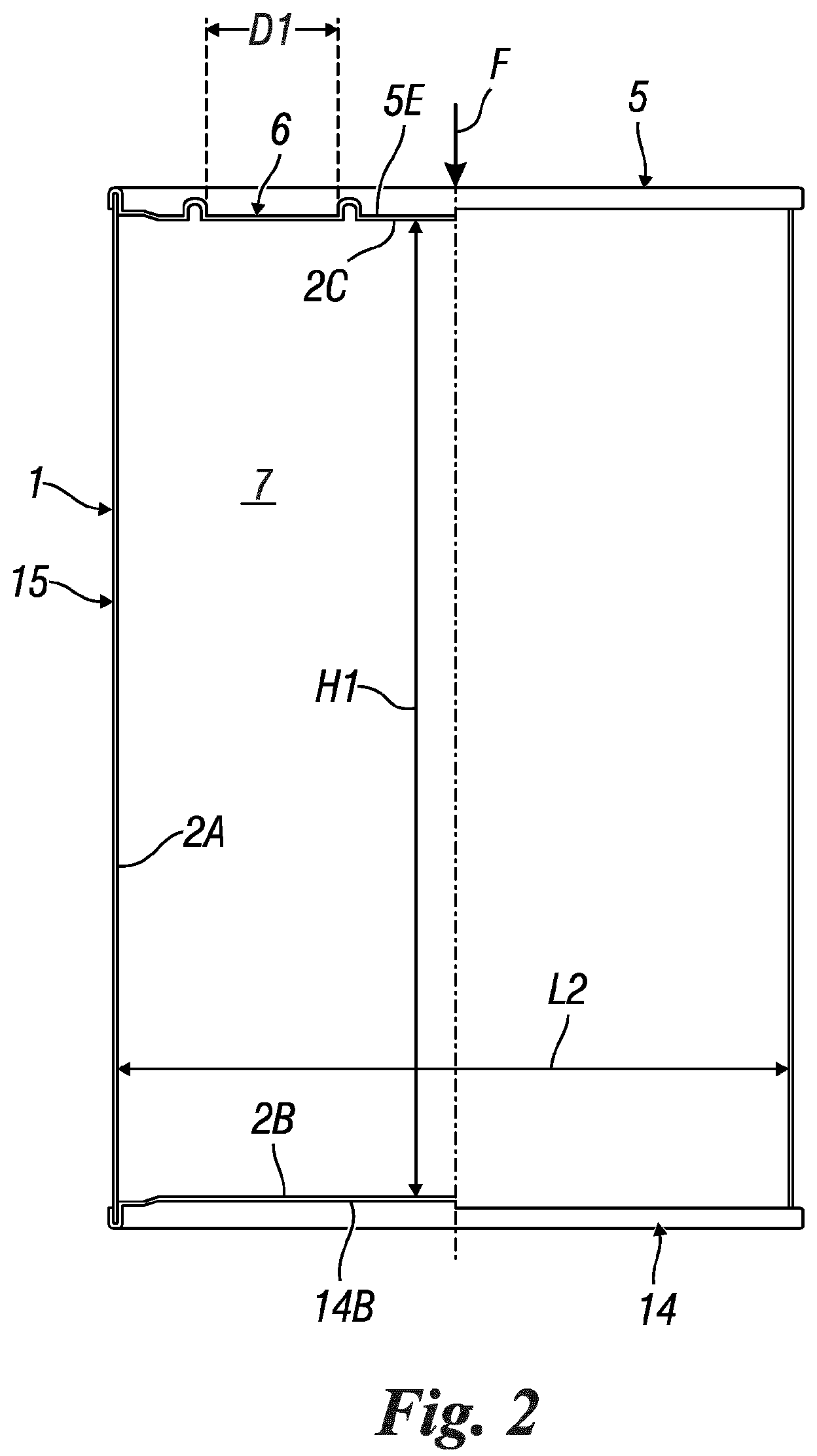 Patent US12139318 Figure 2 – Container for liquid food substances, in particular alcoholic beverages