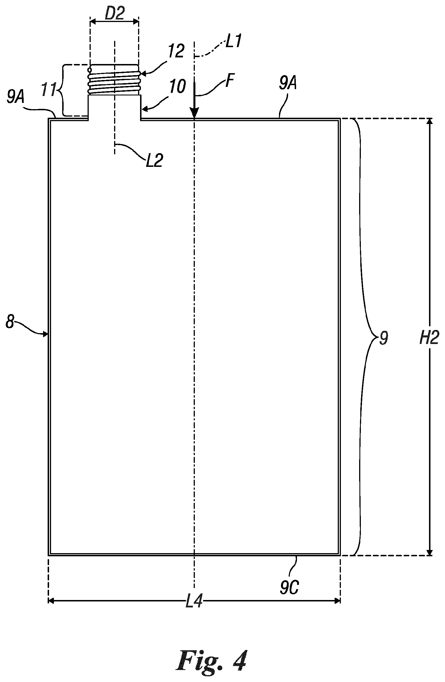 Patent US12139318 Figure 4 – Container for liquid food substances, in particular alcoholic beverages