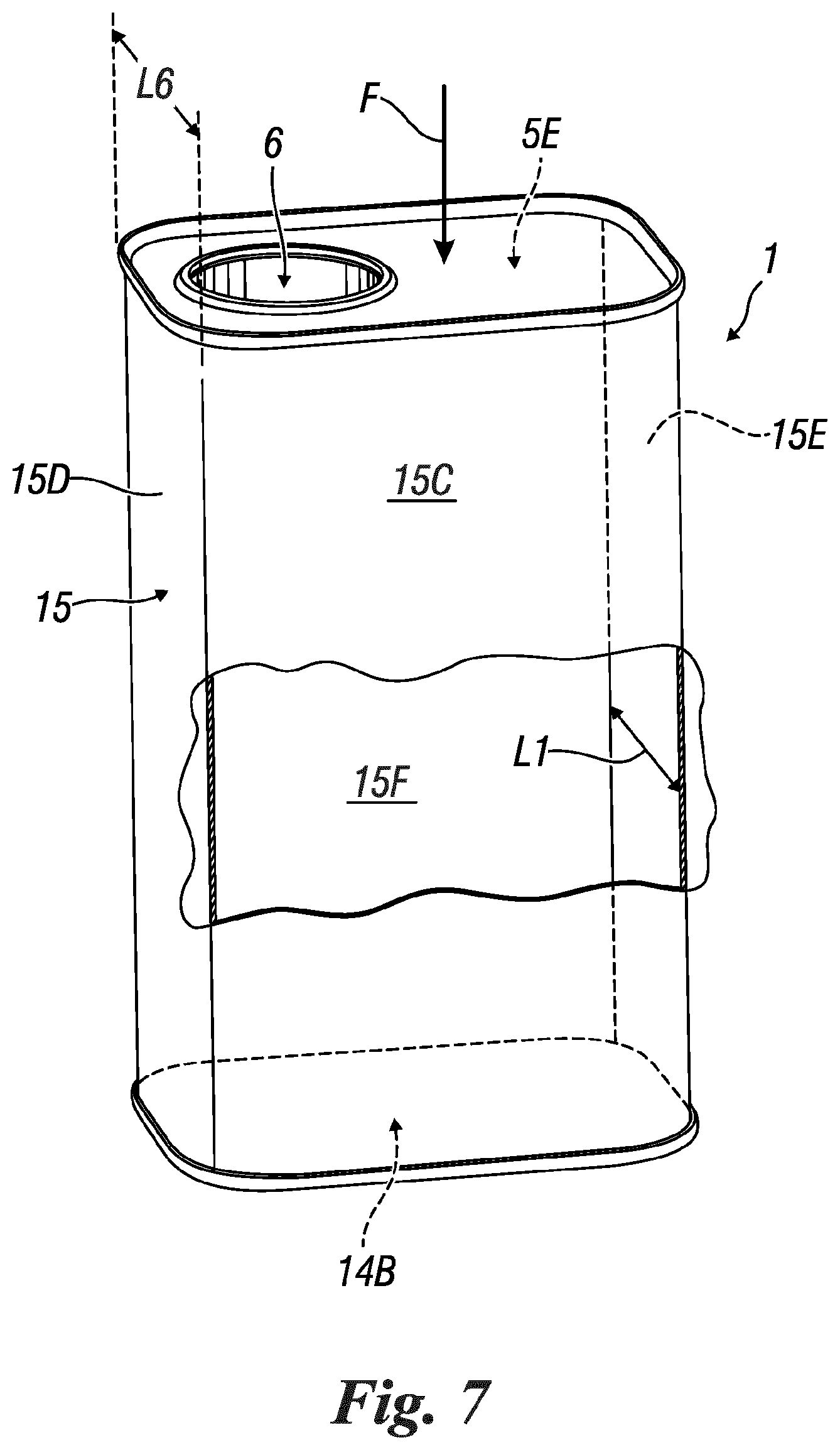 Patent US12139318 Figure 6 – Container for liquid food substances, in particular alcoholic beverages