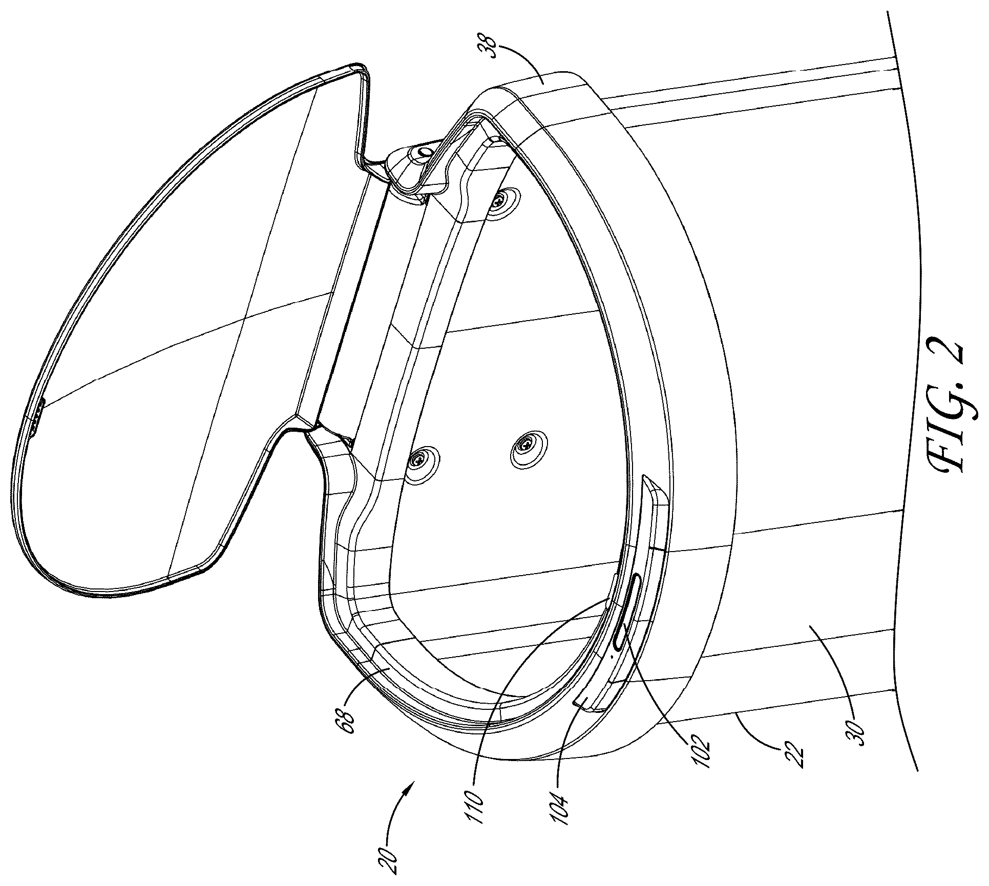 Patent US12139328 Figure 2 – Ultrasonic sensing trash can