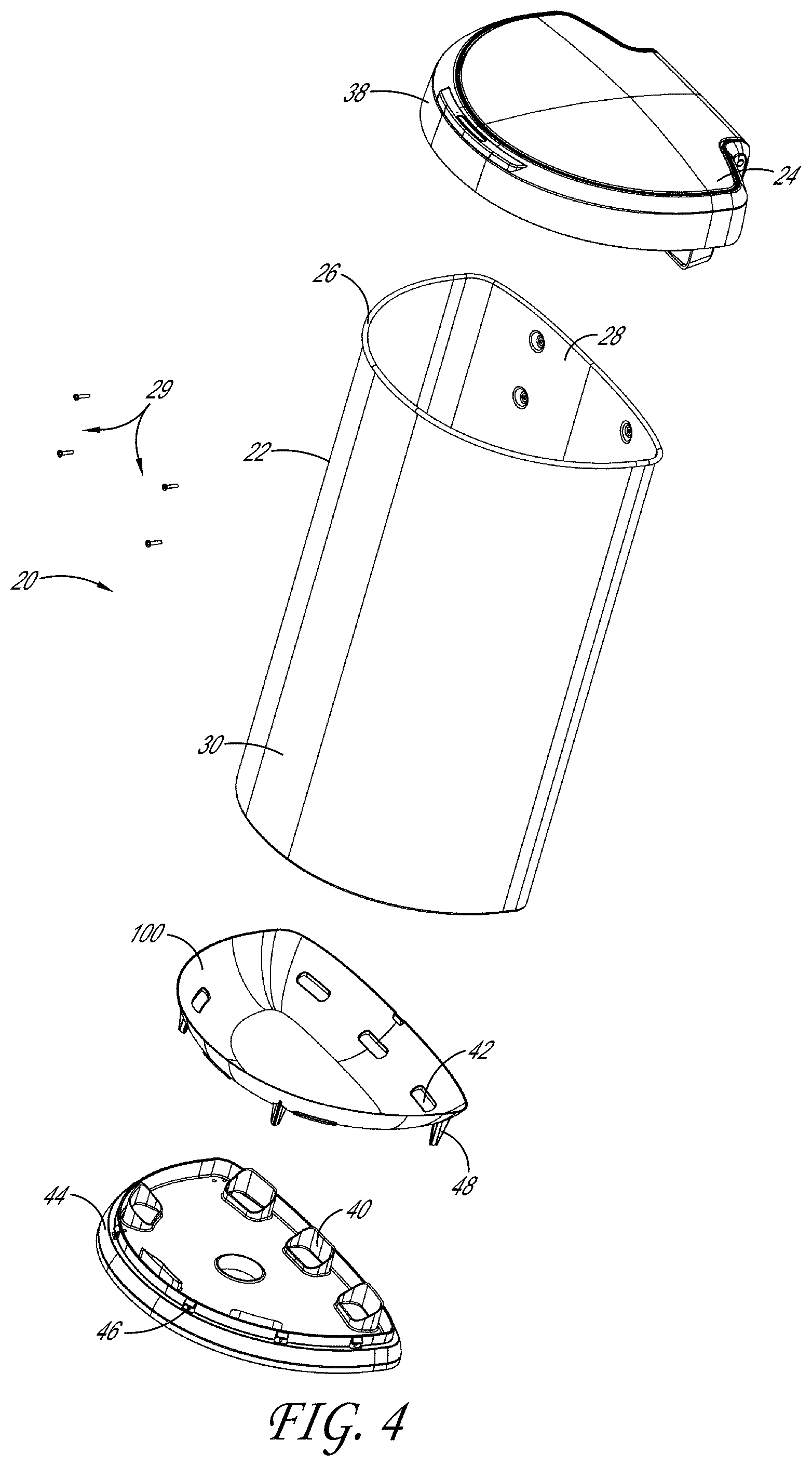 Patent US12139328 Figure 4 – Ultrasonic sensing trash can