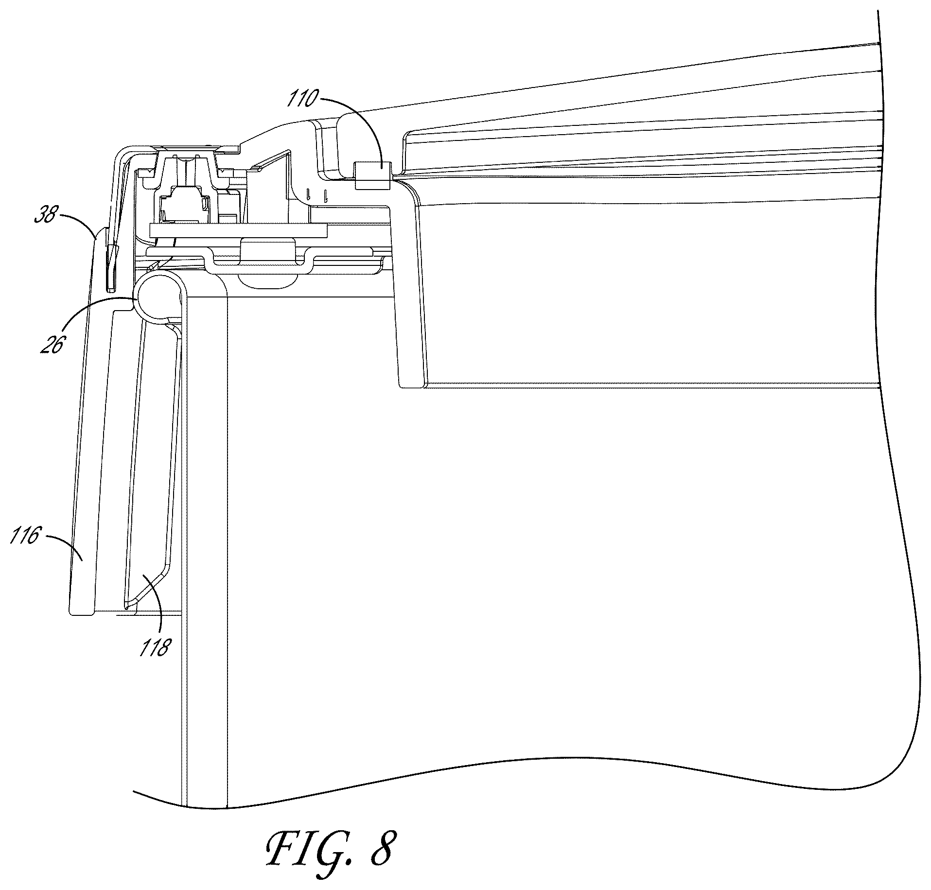 Patent US12139328 Figure 8 – Ultrasonic sensing trash can
