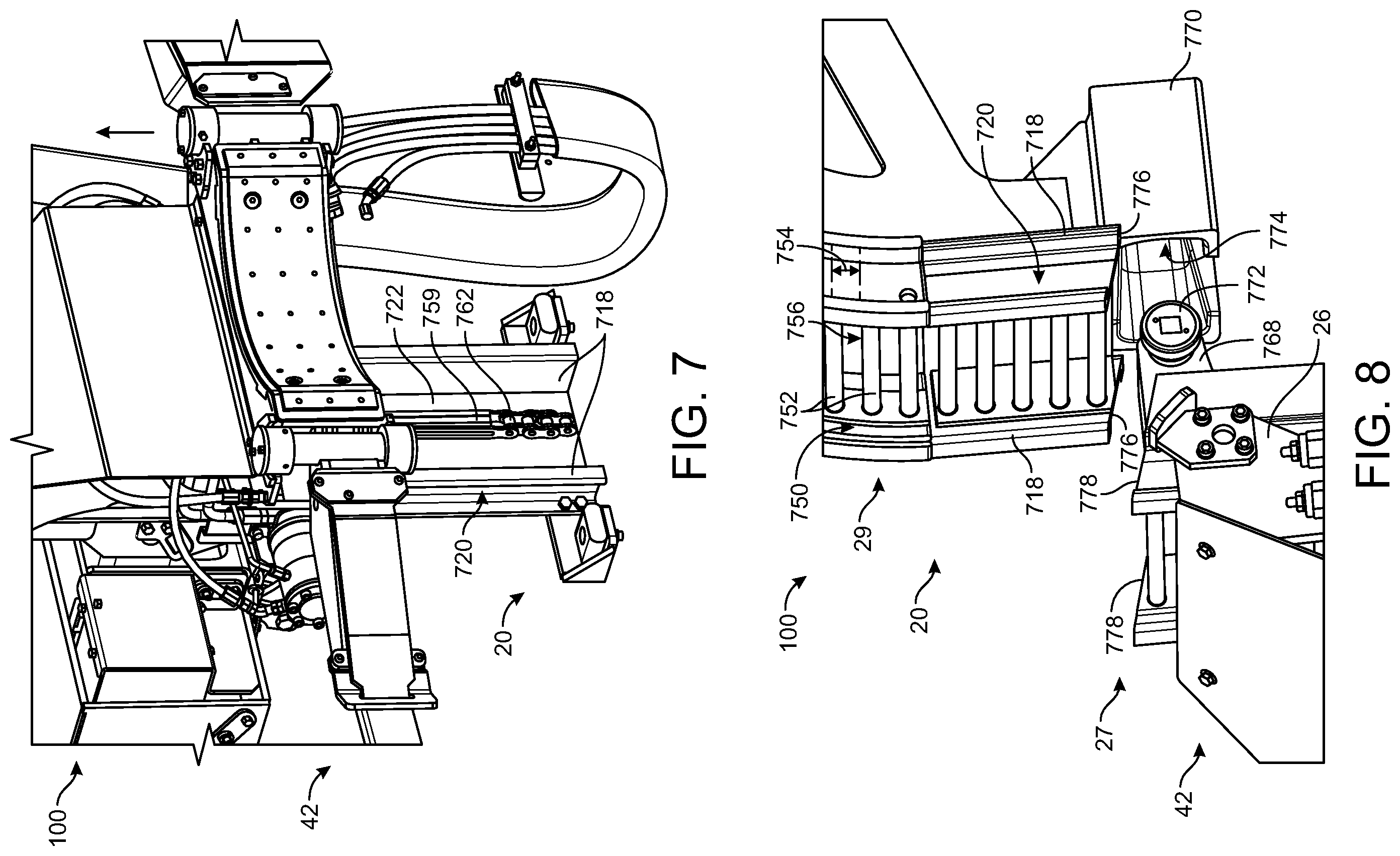 Patent US12139329 Figure 6 – Refuse vehicle with electric lift