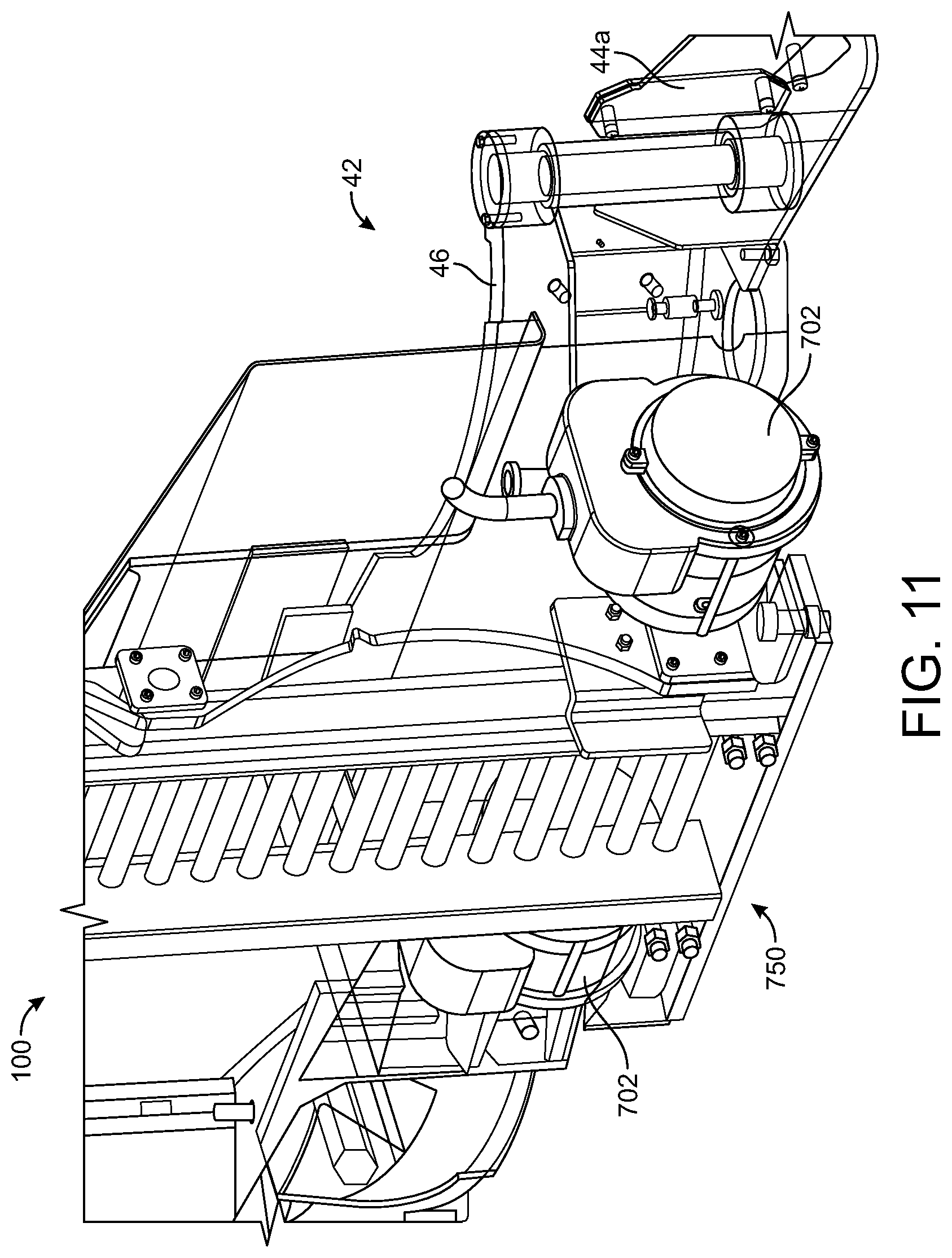 Patent US12139329 Figure 9 – Refuse vehicle with electric lift