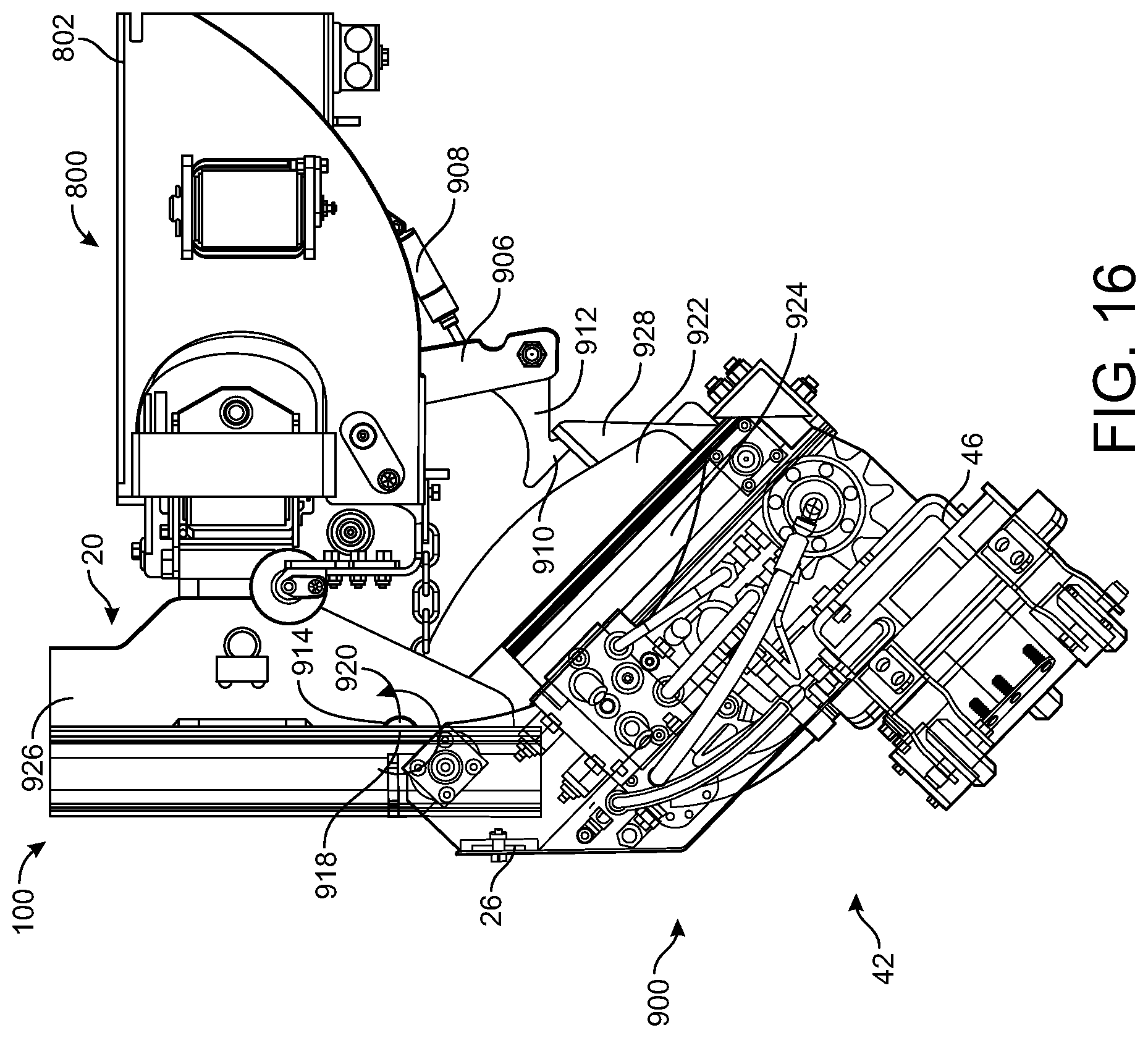 Patent US12139329 Figure 14 – Refuse vehicle with electric lift