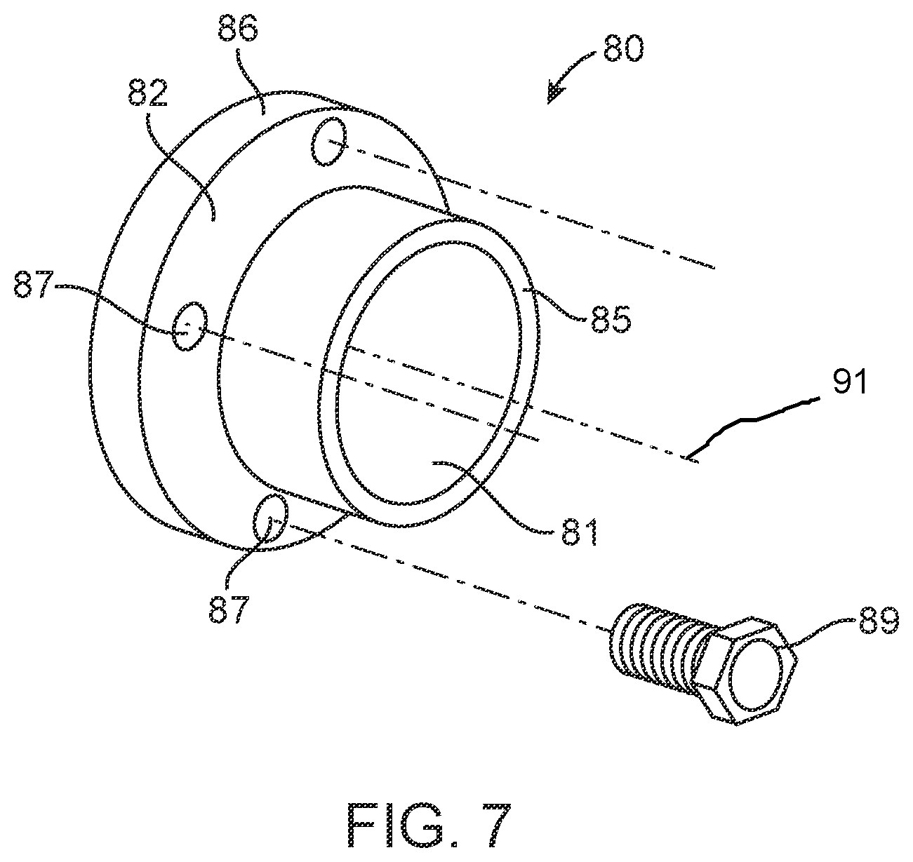Patent US12139330 Figure 7 – Refuse collection vehicle having slide and sweep mechanism with bolt-in bushings