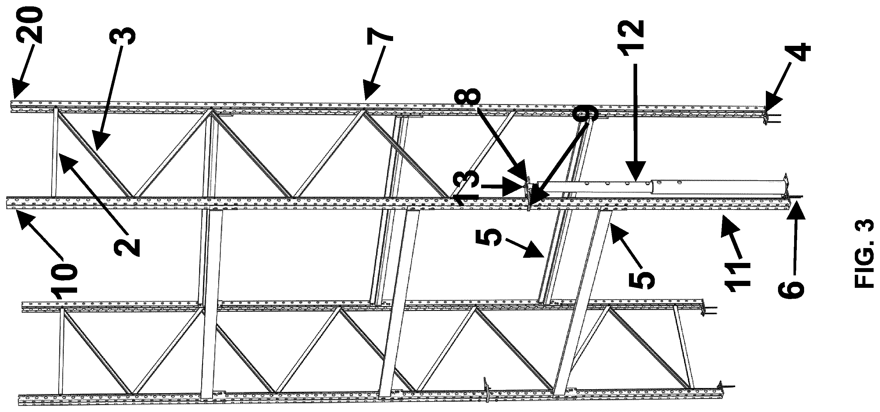 Patent US12139332 Figure 3 – Bolted rack bracket assembly and repair process