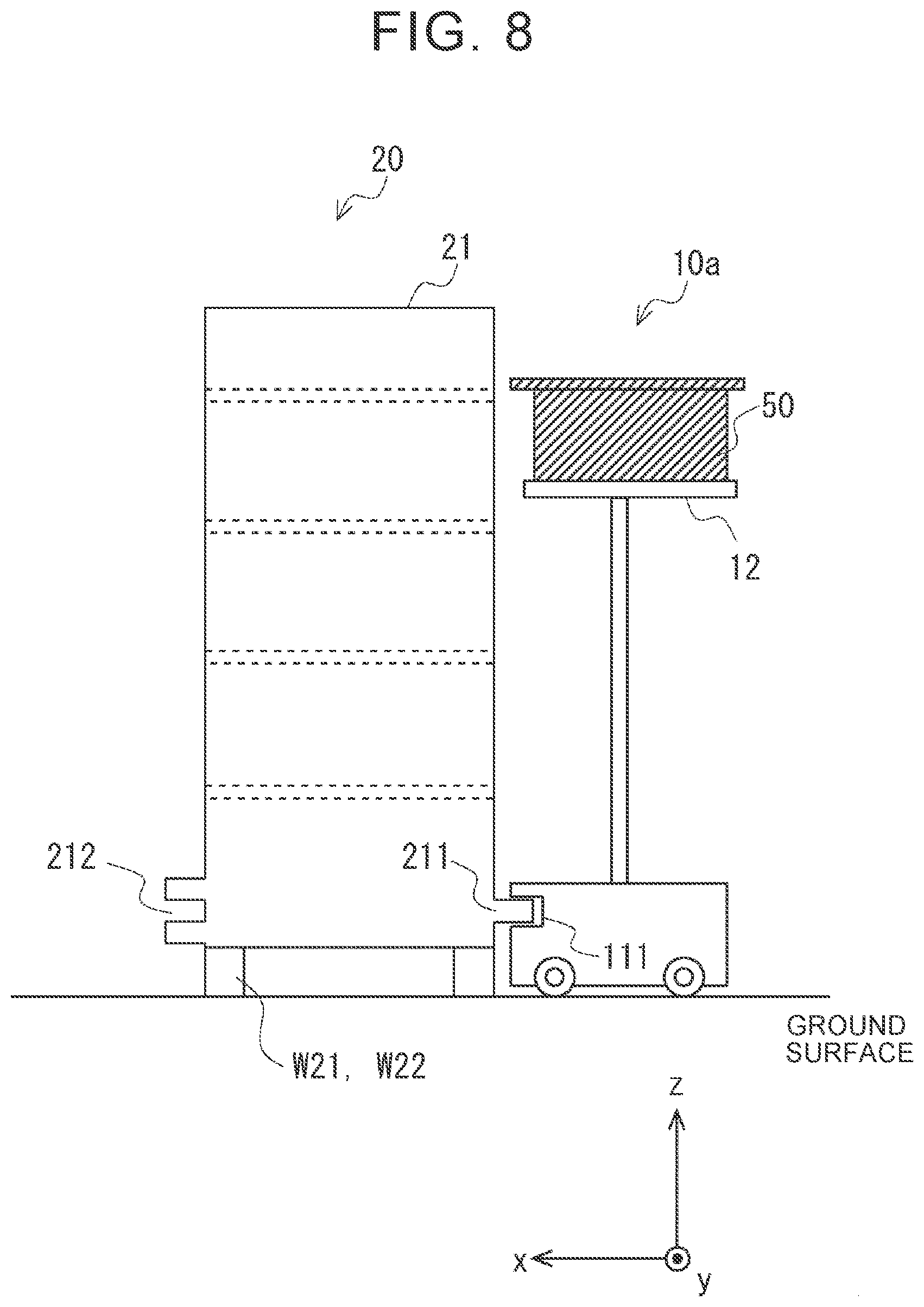 Patent US12139333 Figure 8 – Transport system and transport method