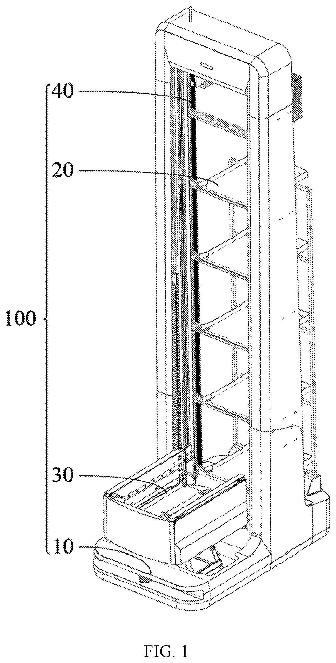 Patent US12139335 Figure 1 – Handling robot