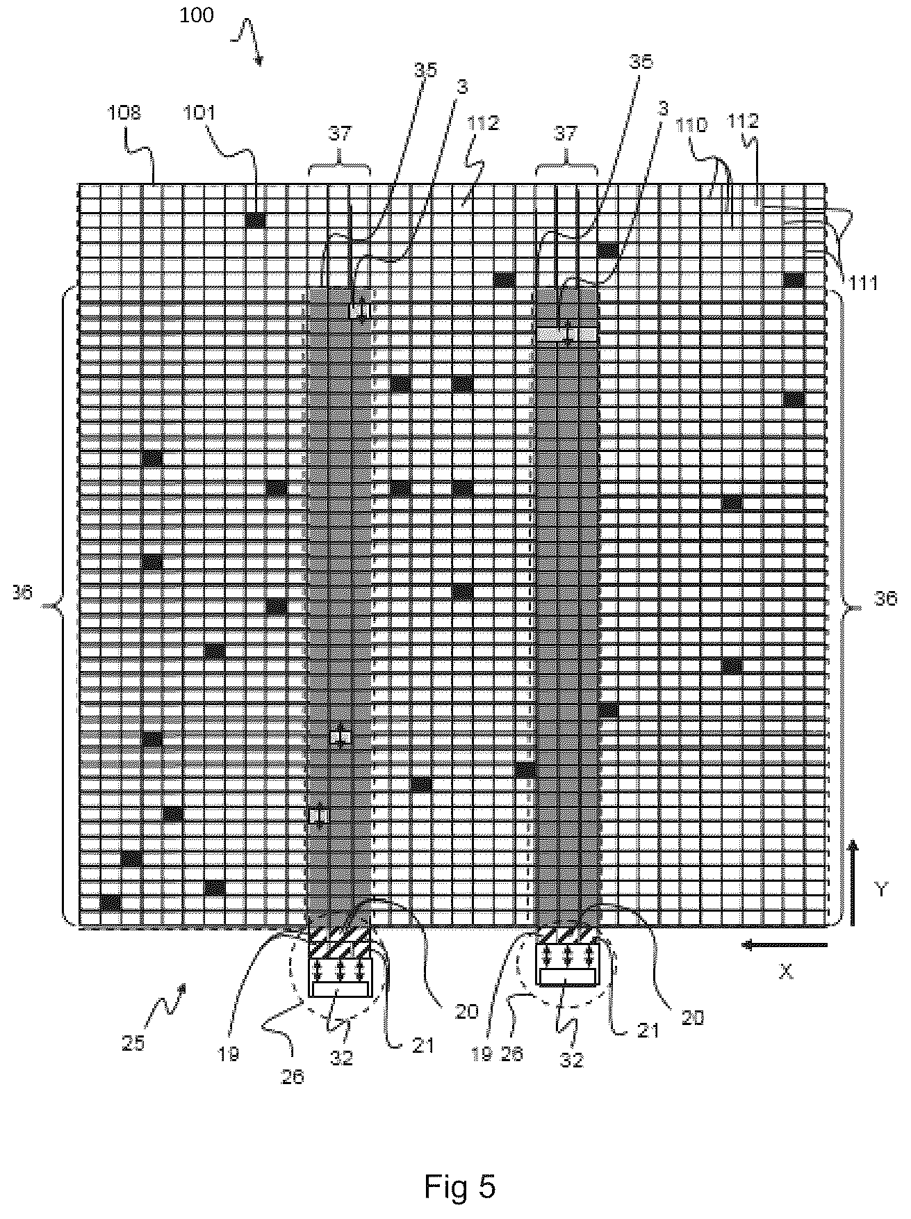 Patent US12139336 Figure 3 – Transport of container handling vehicles between storage grids of different heights