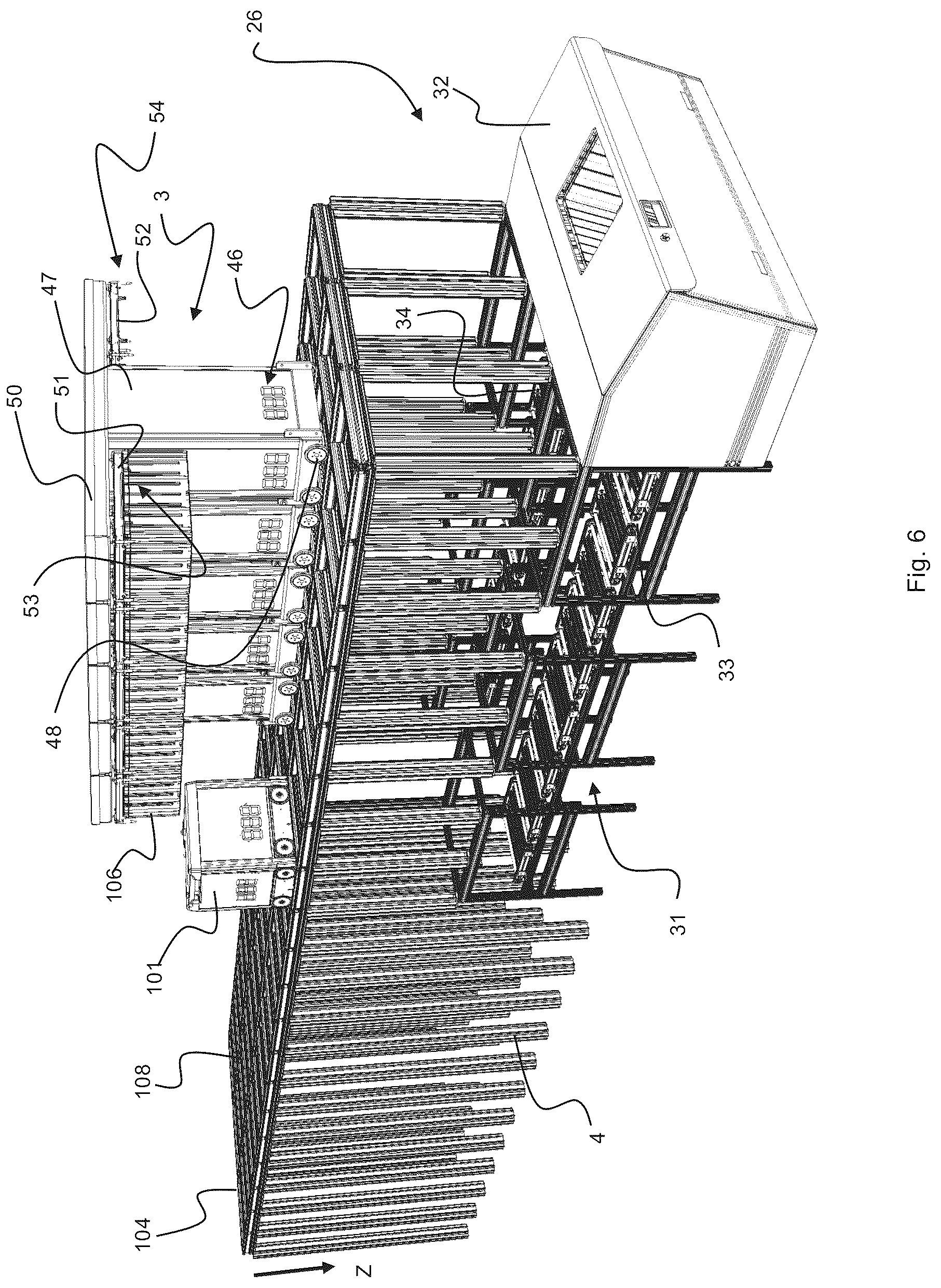 Patent US12139336 Figure 4 – Transport of container handling vehicles between storage grids of different heights