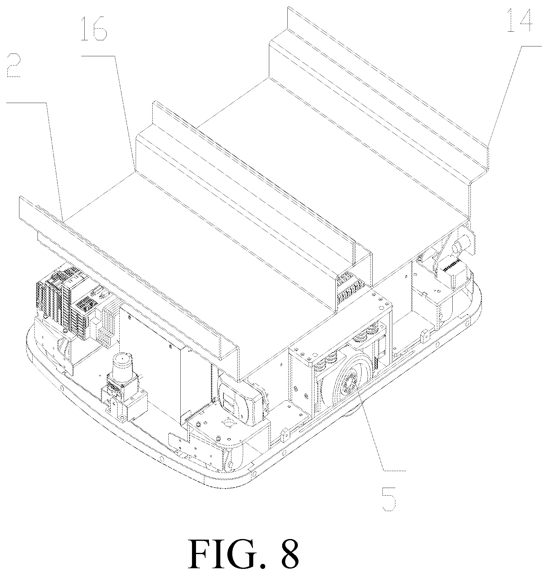 Patent US12139338 Figure 8 – Article transportation system