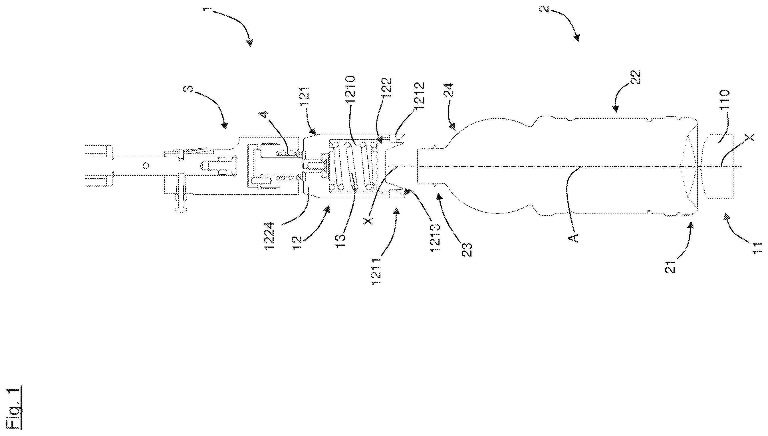 Patent US12139345 Figure 1 – Container bottom inversion device