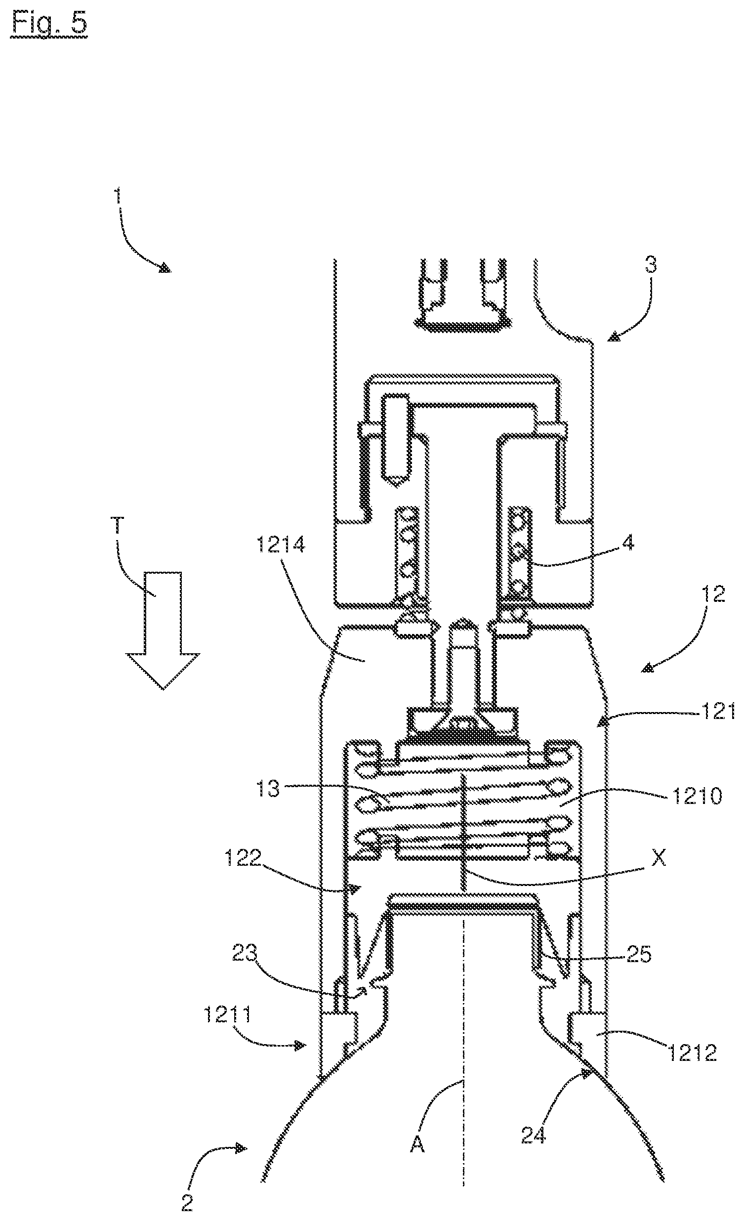 Patent US12139345 Figure 5 – Container bottom inversion device