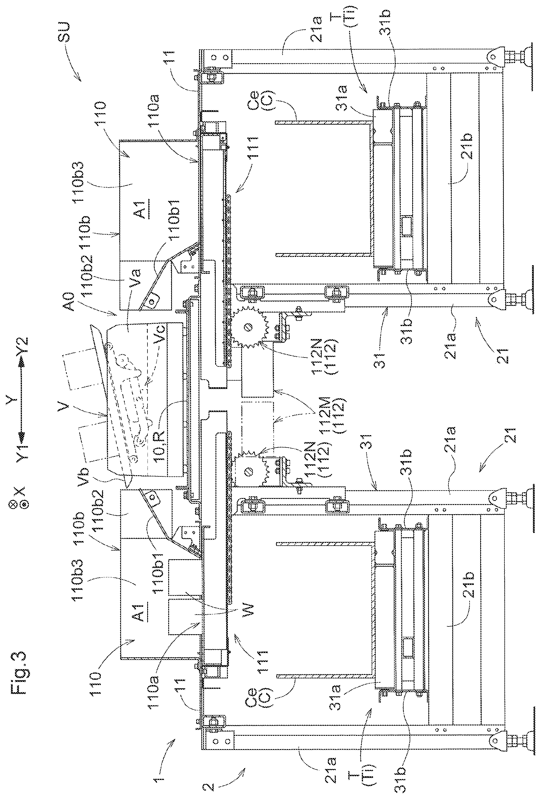 Patent US12139346 Figure 3 – Article transport facility